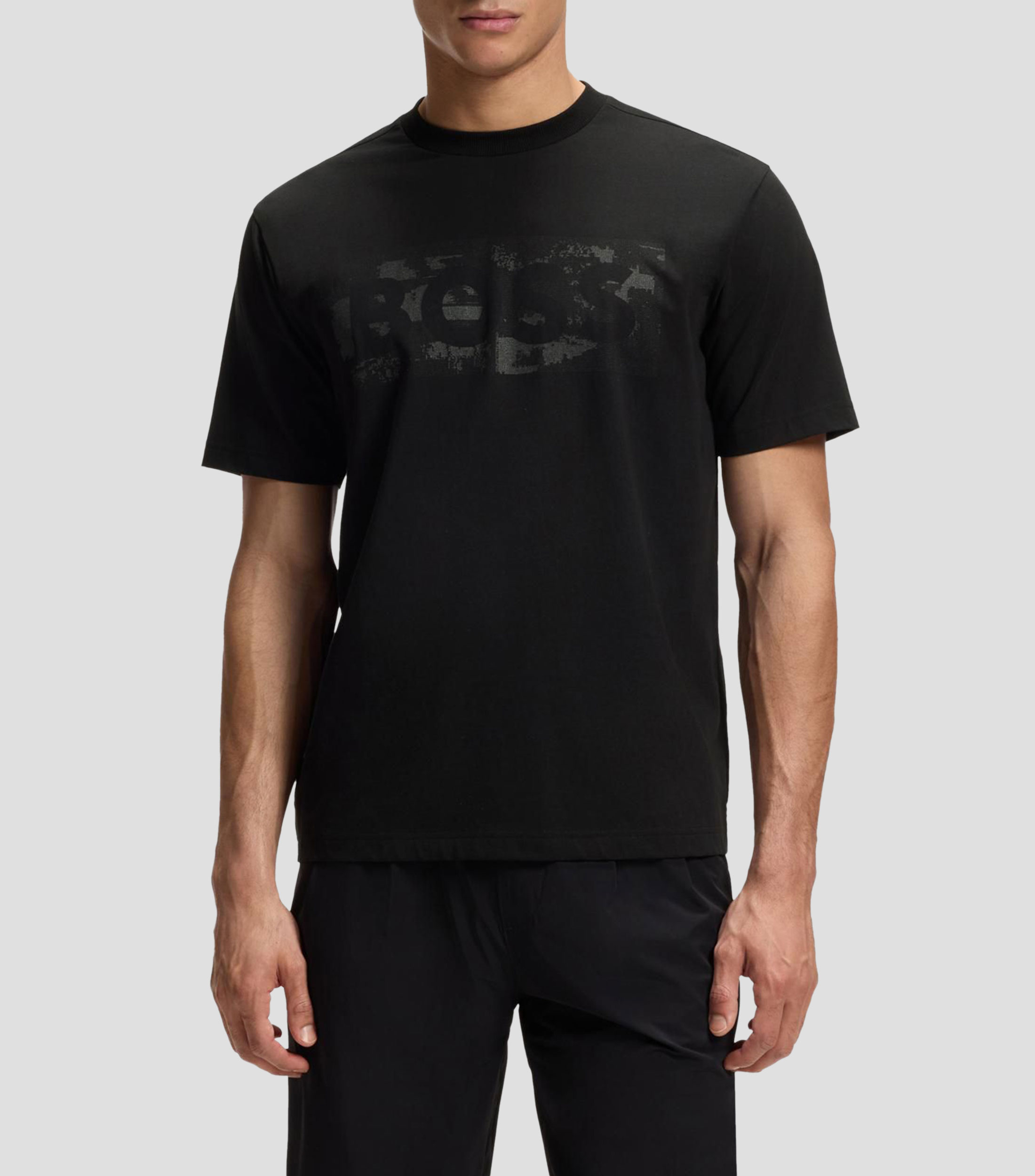 Playera de algodón elástico con logo de diseño Hombre