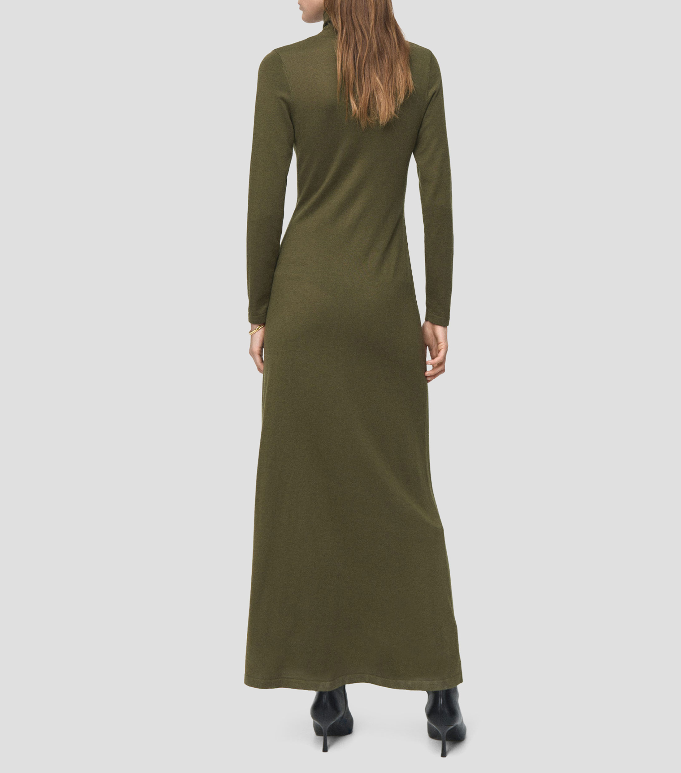 Vestido largo manga larga liso Mujer