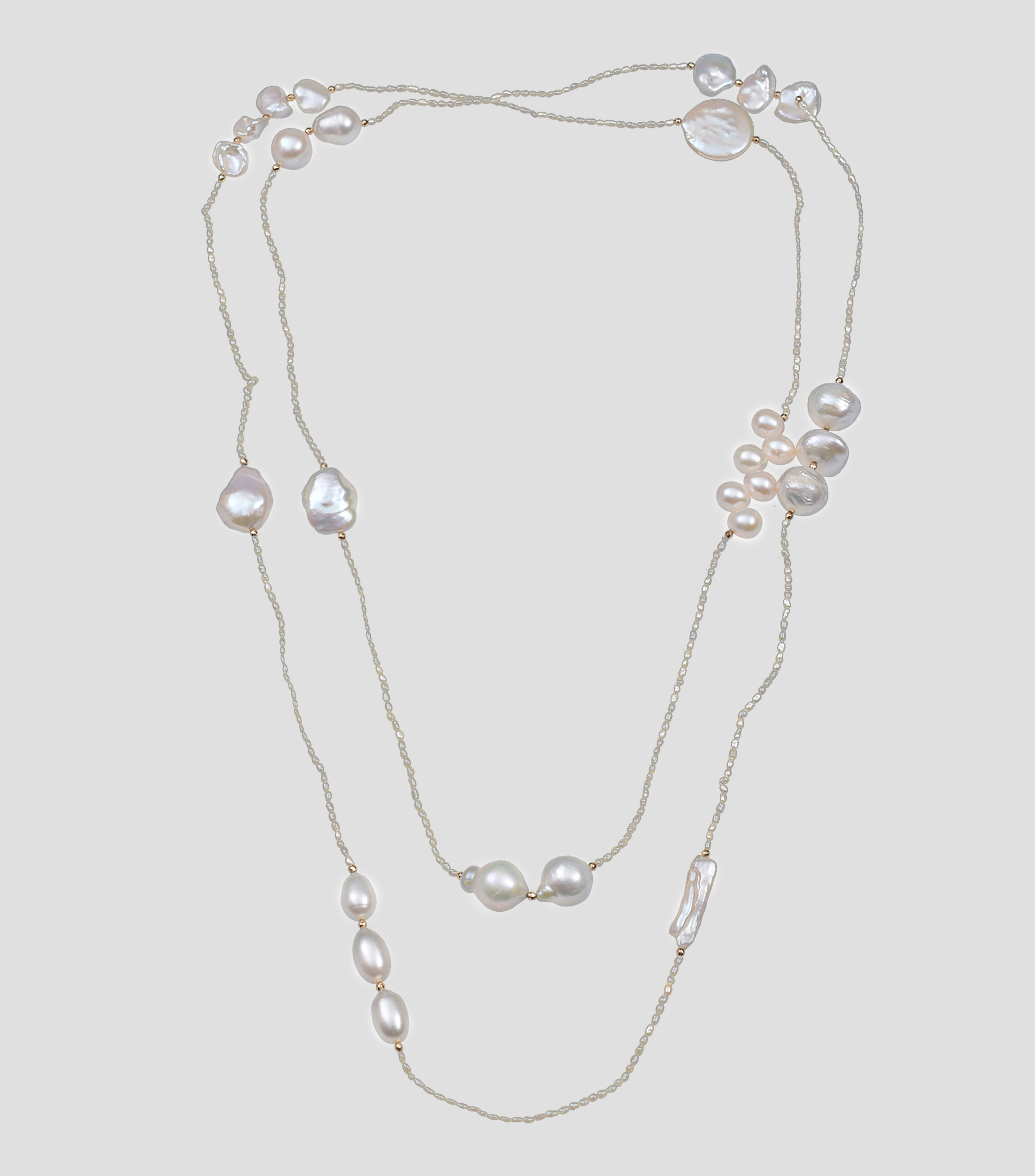Collar largo con perlas Mujer