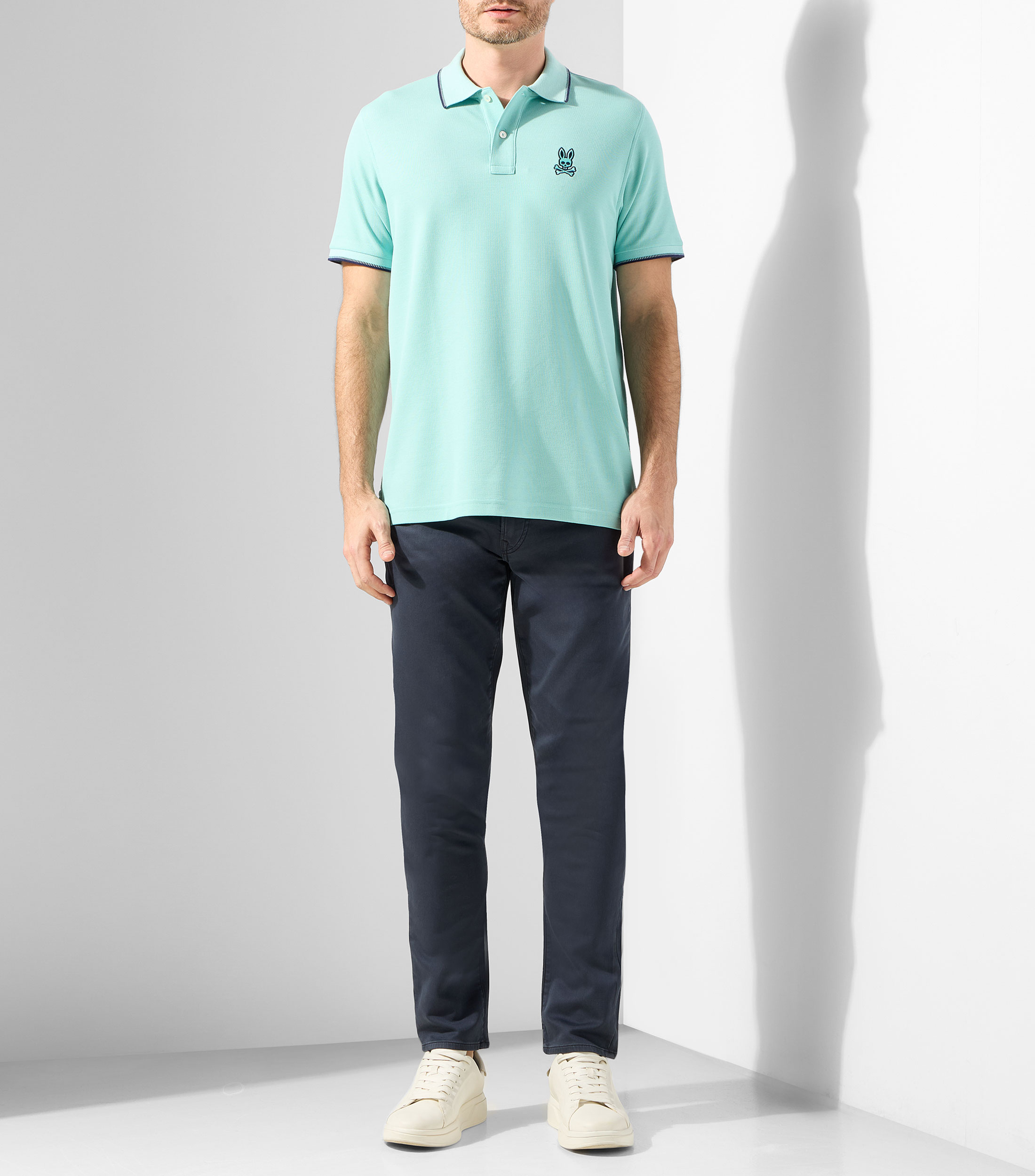 Playera polo manga corta lisa Hombre