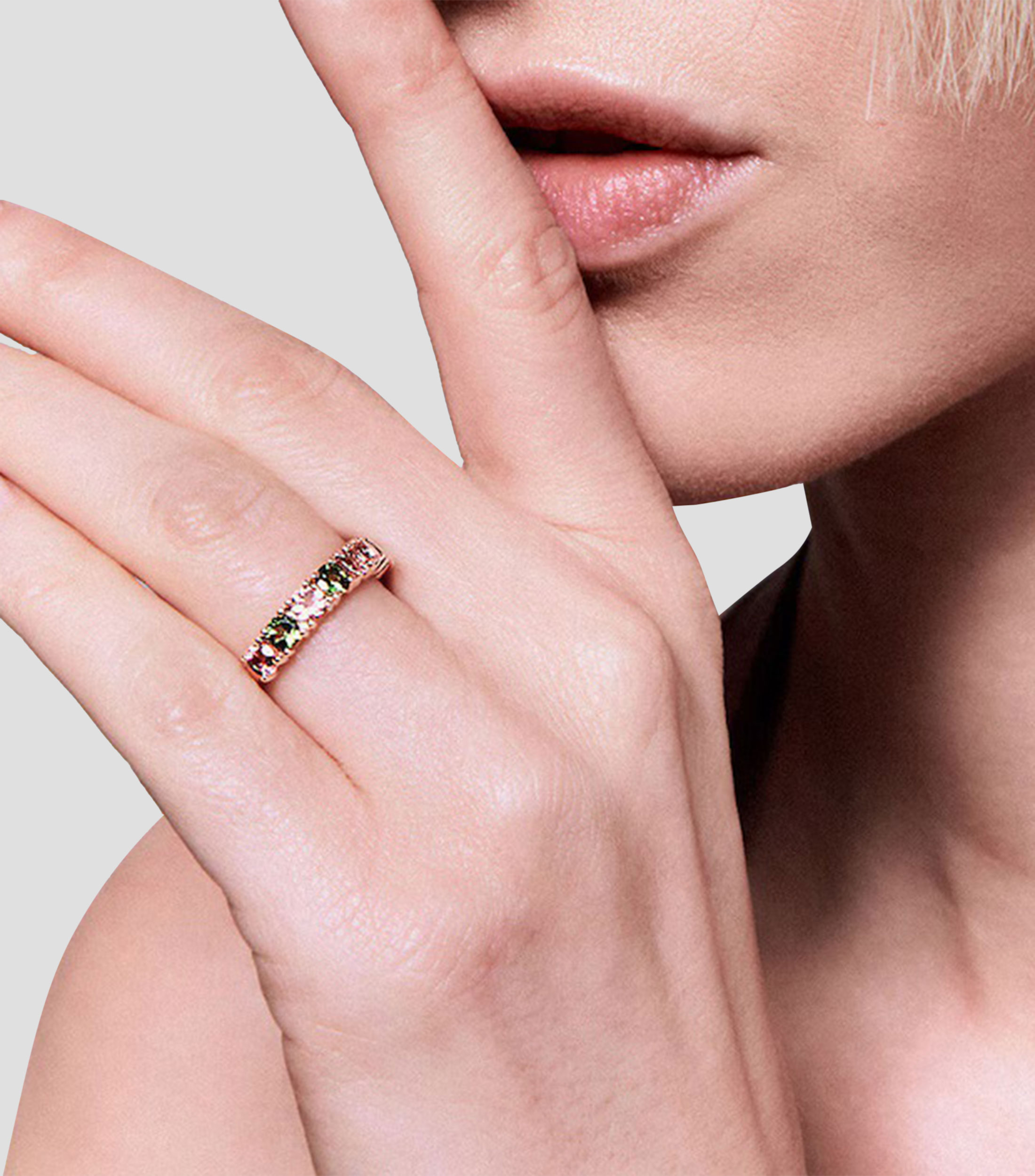 Anillo en oro rosa 18 Kts Moonrise Mujer