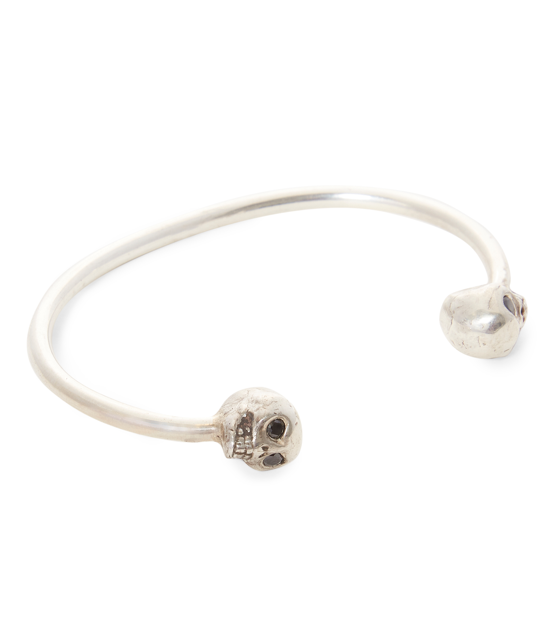 Pulsera Abierta Calaveras en plata Hombre
