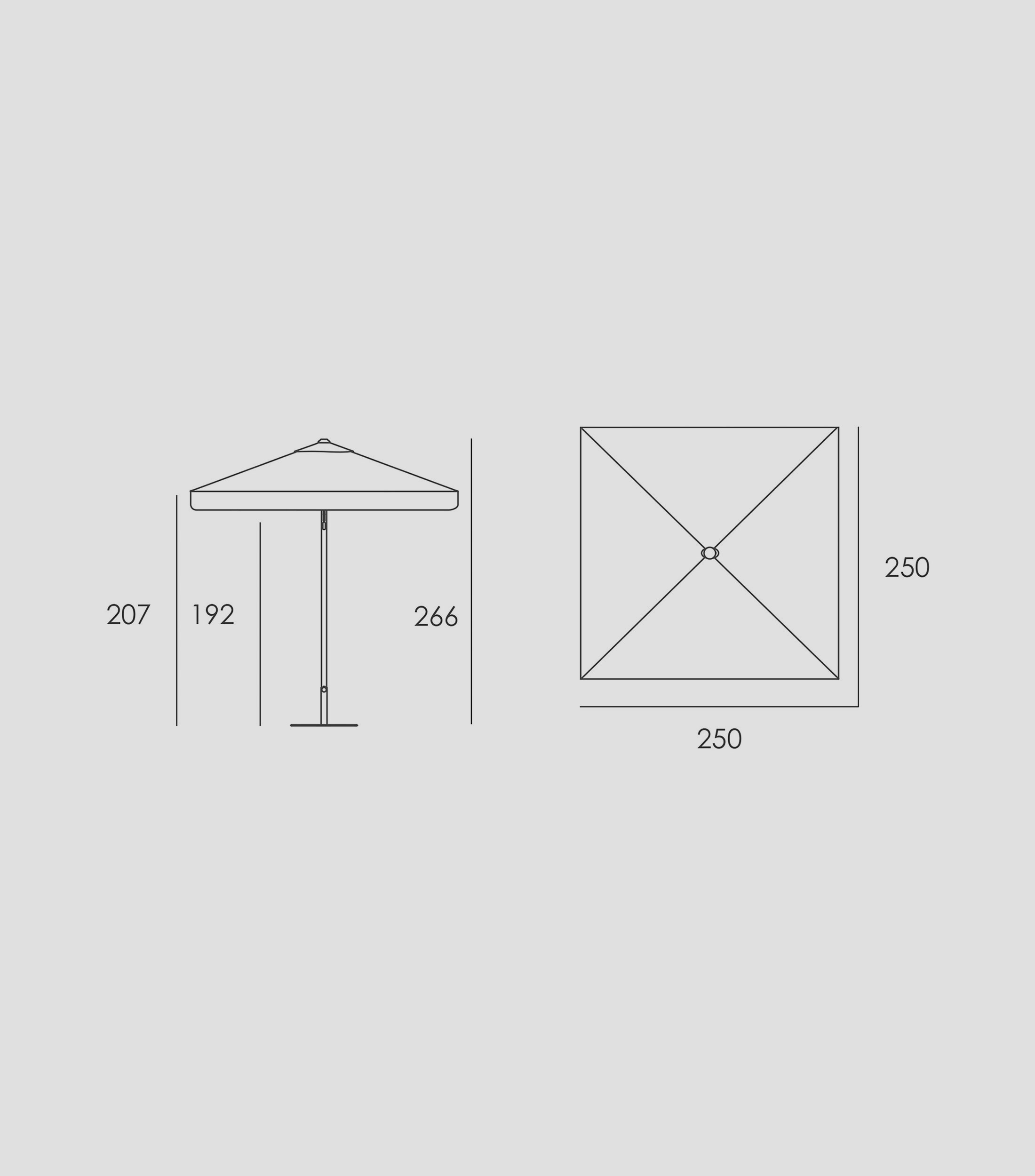 Sombrilla para exterior en aluminio