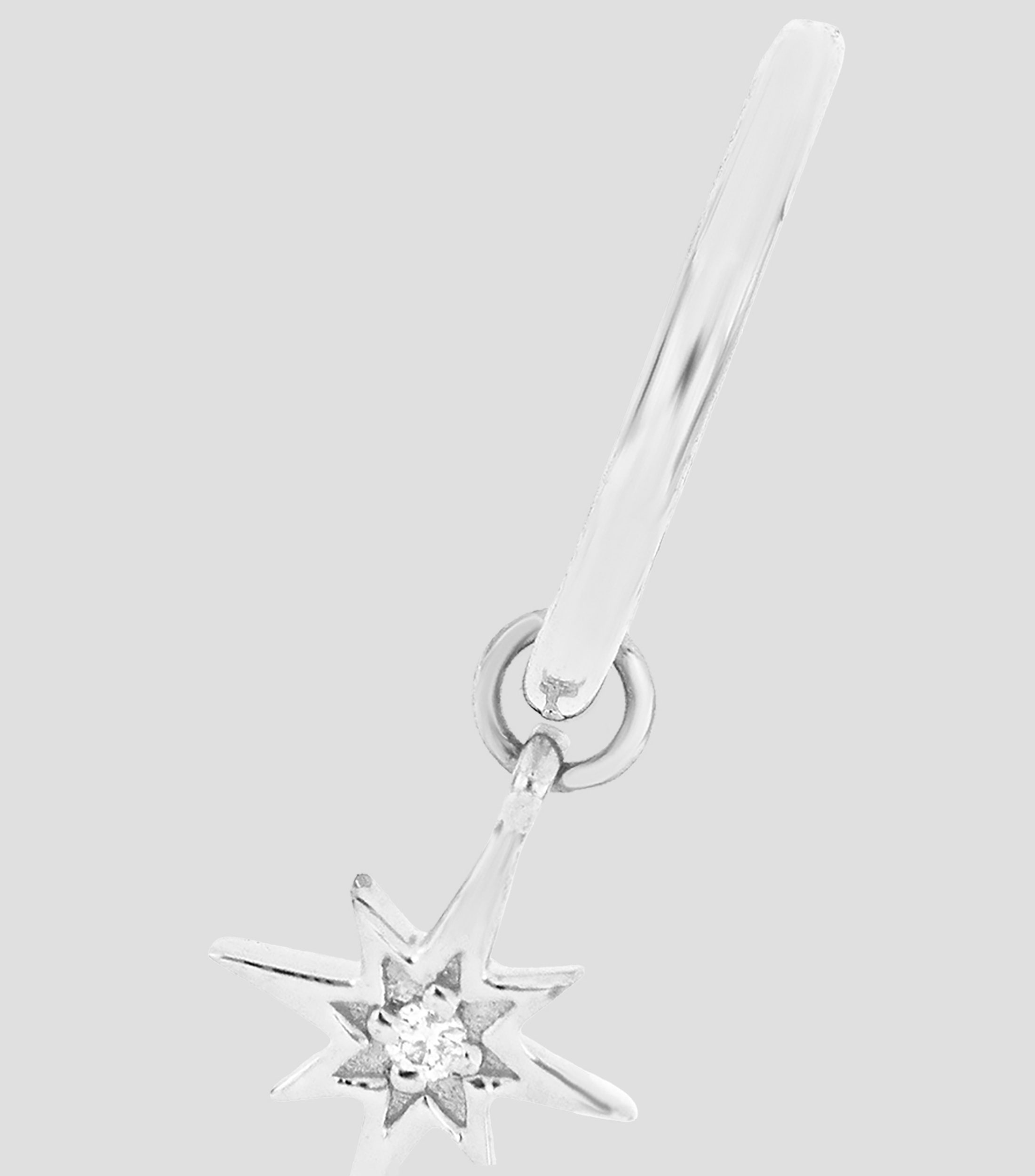 Aretes en oro blanco 18 Kilates con diamante Mujer