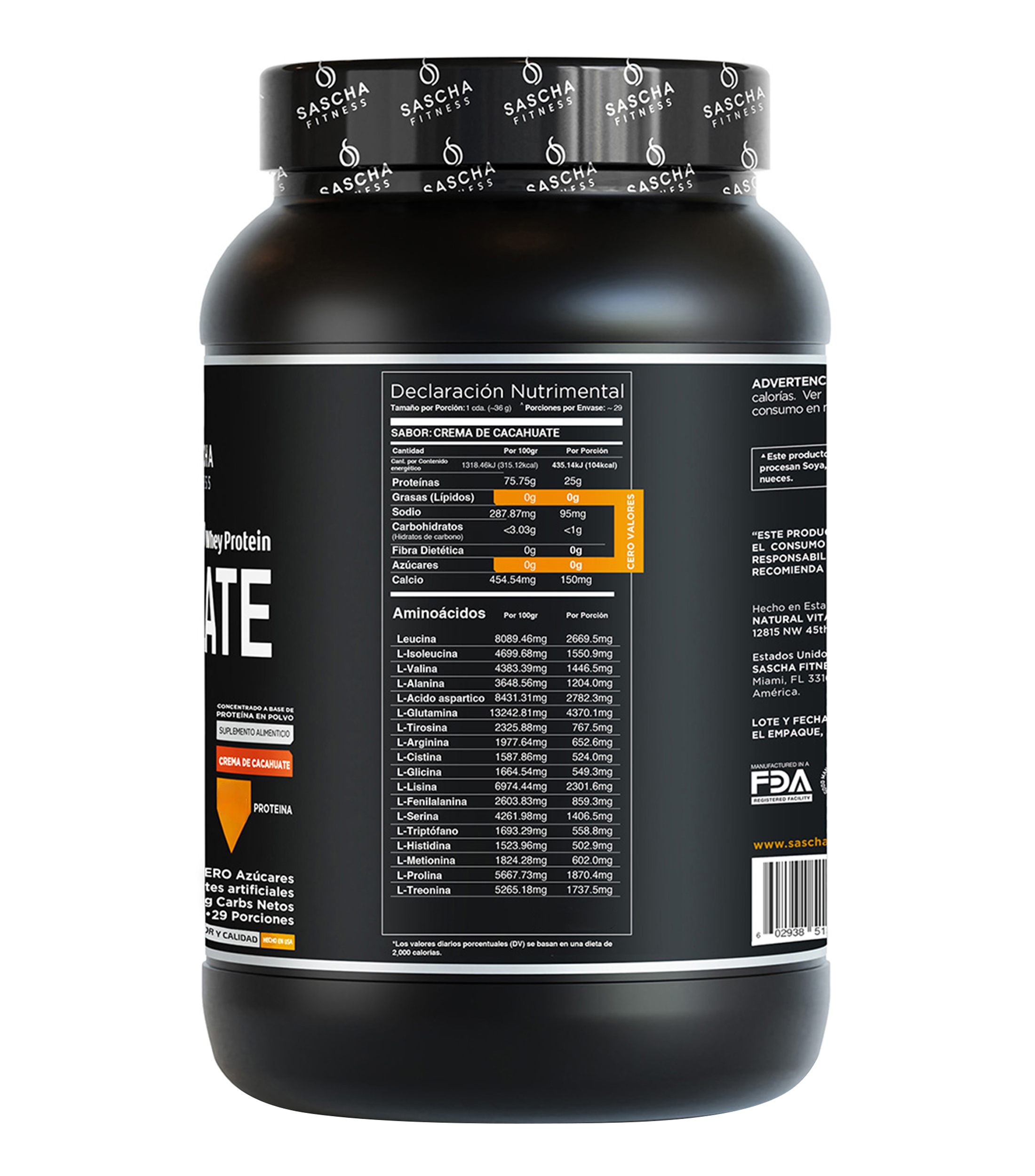 Proteina en polvo Isolate de Crema de Cacahuate