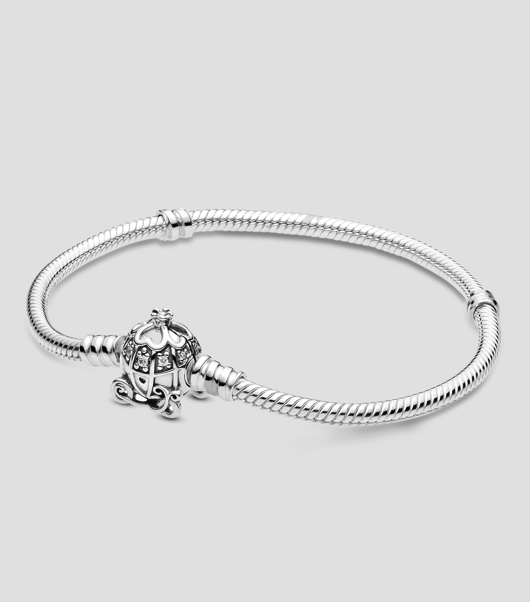 Brazalete en plata con broche Carroza Calabaza de Cenicienta Mujer