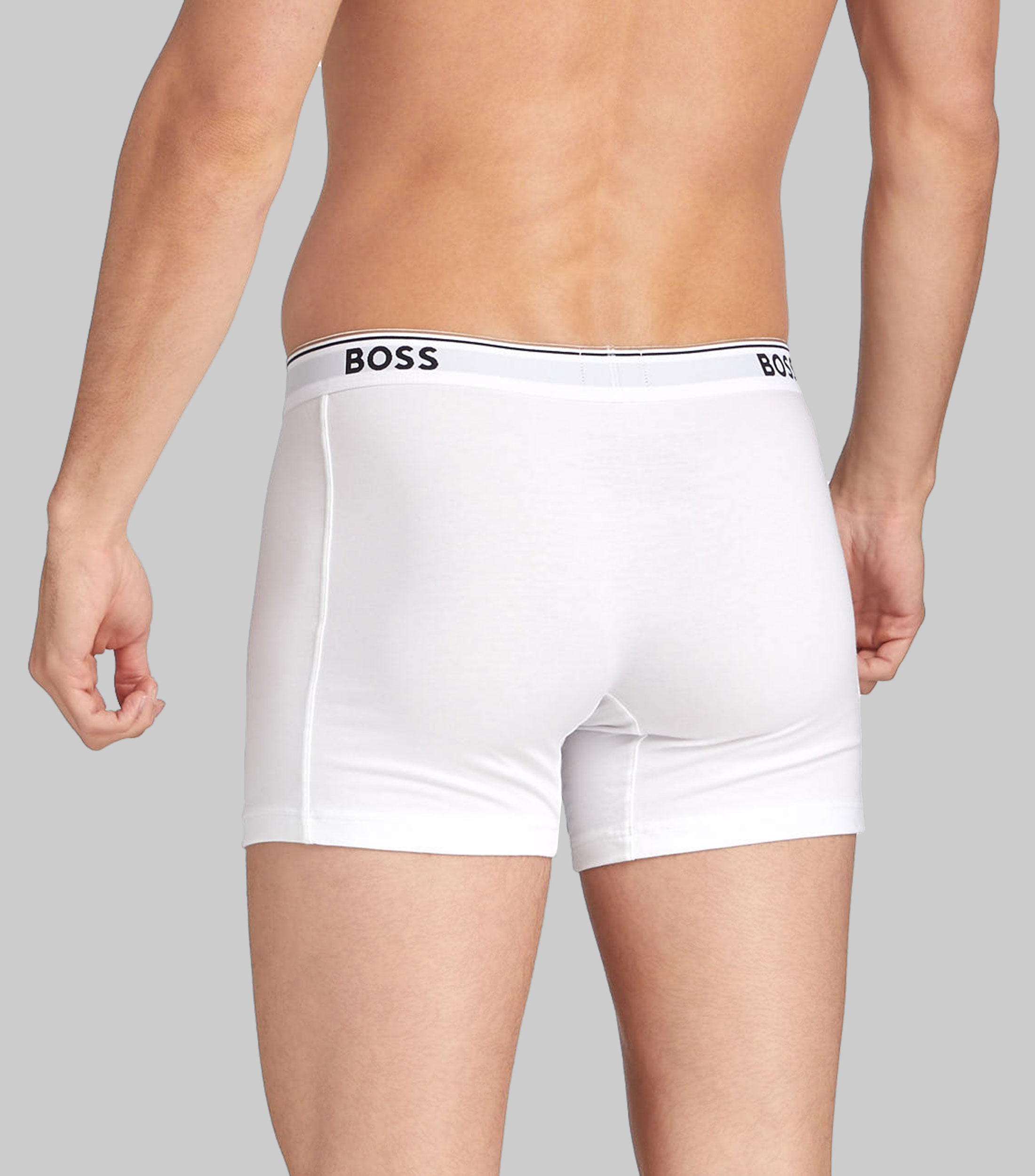 Paquete de tres calzoncillos bóxer con logos en algodón elástico Hombre