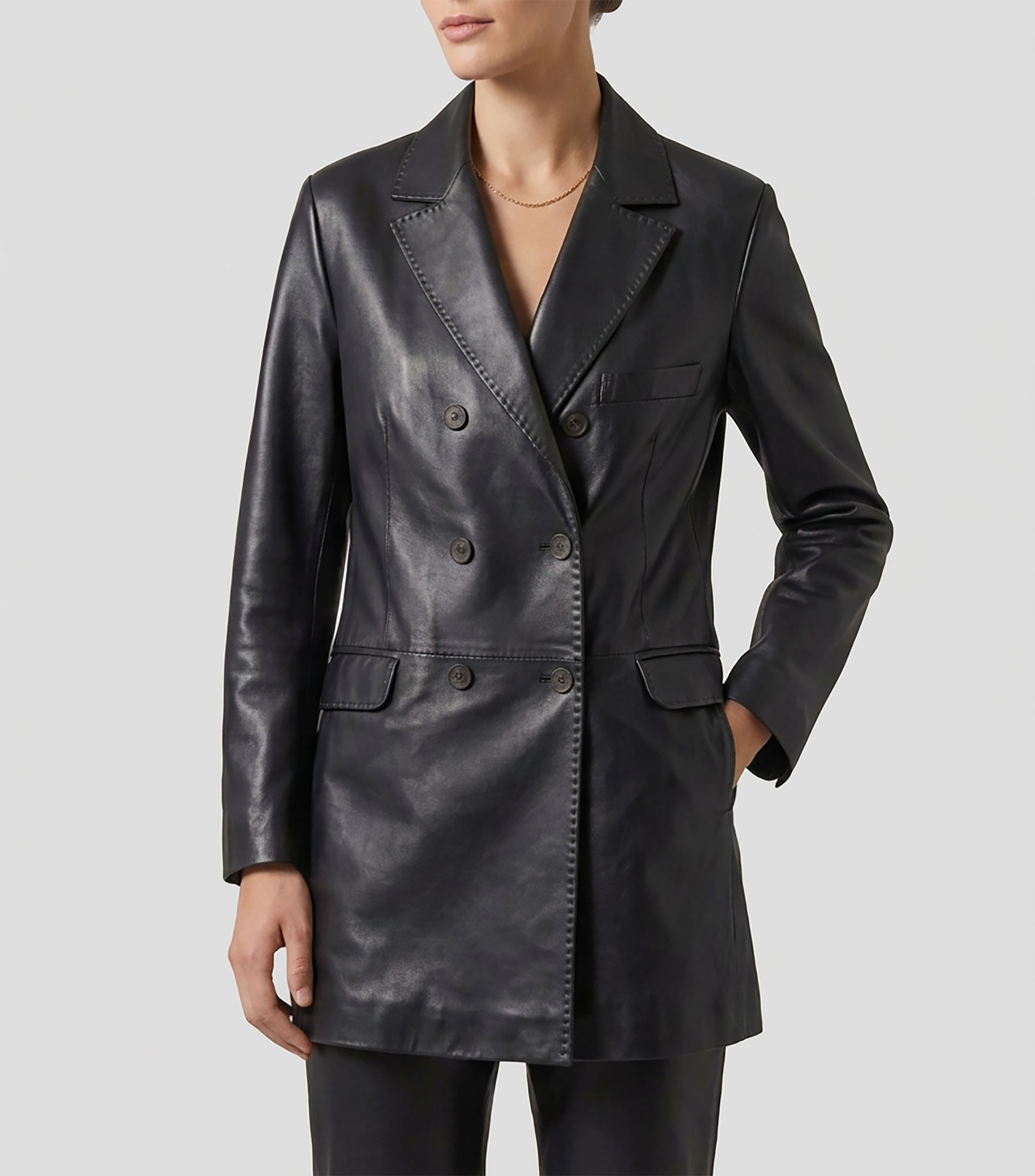 Abrigo midi con botonadura Mujer