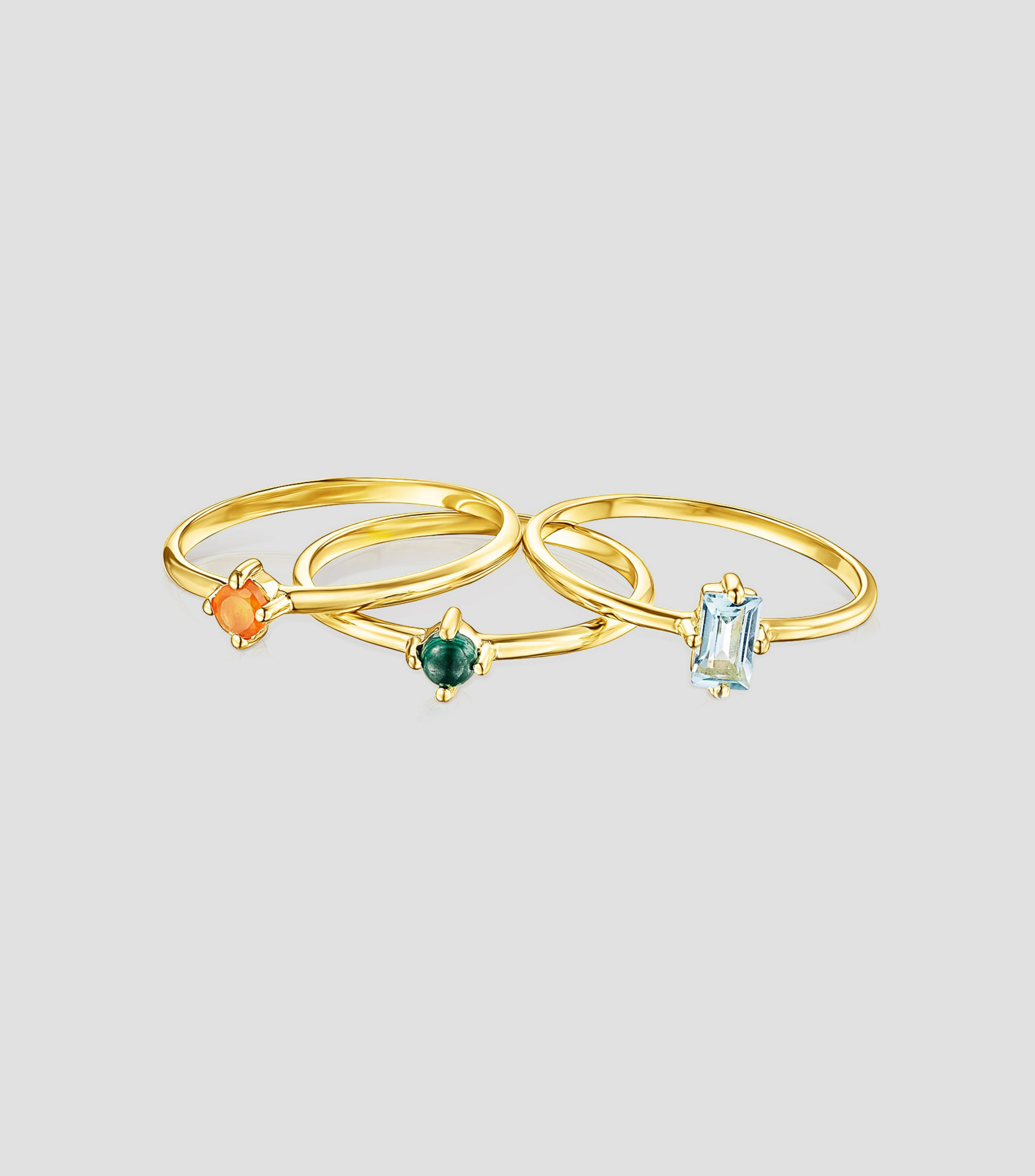 Set de 3 Anillos en Plata .925 Mujer Talla 7