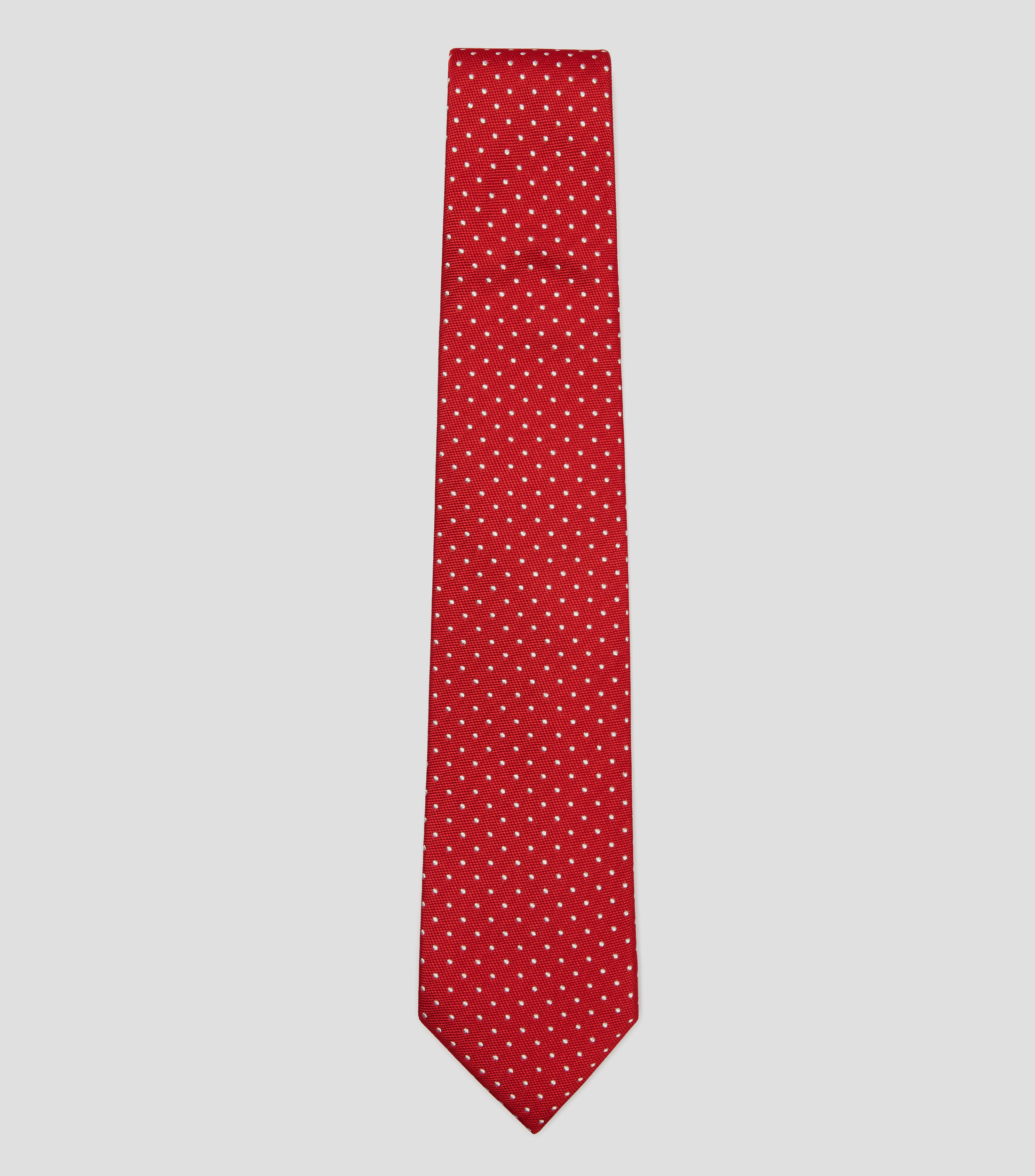 Corbata ancha en seda rojo con polkadots Brera