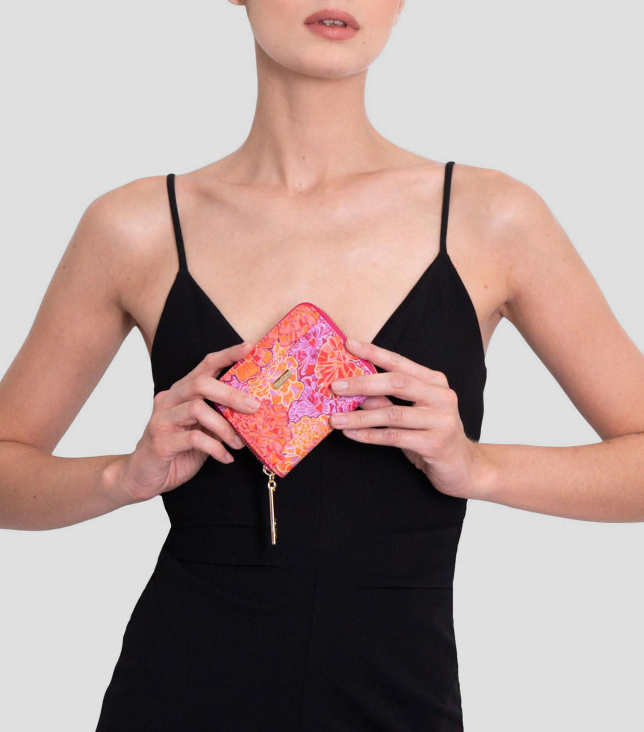 Cartera morada Cempasúchil Ofrenda estampada Mujer