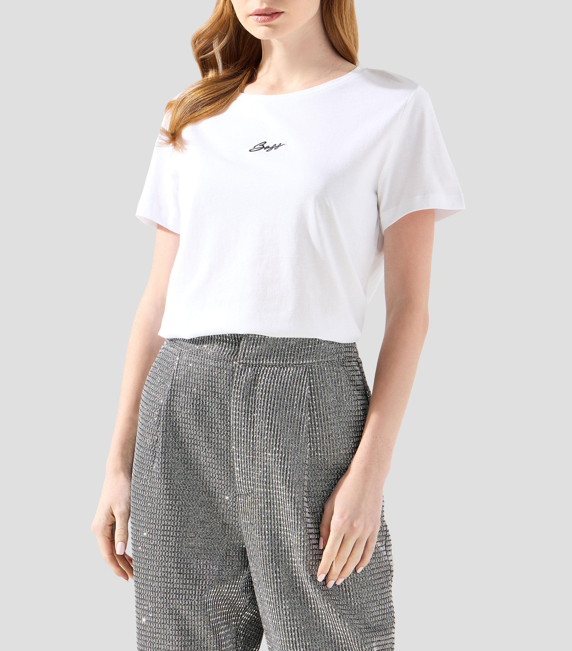 Playera cuello redondo manga corta lisa Mujer