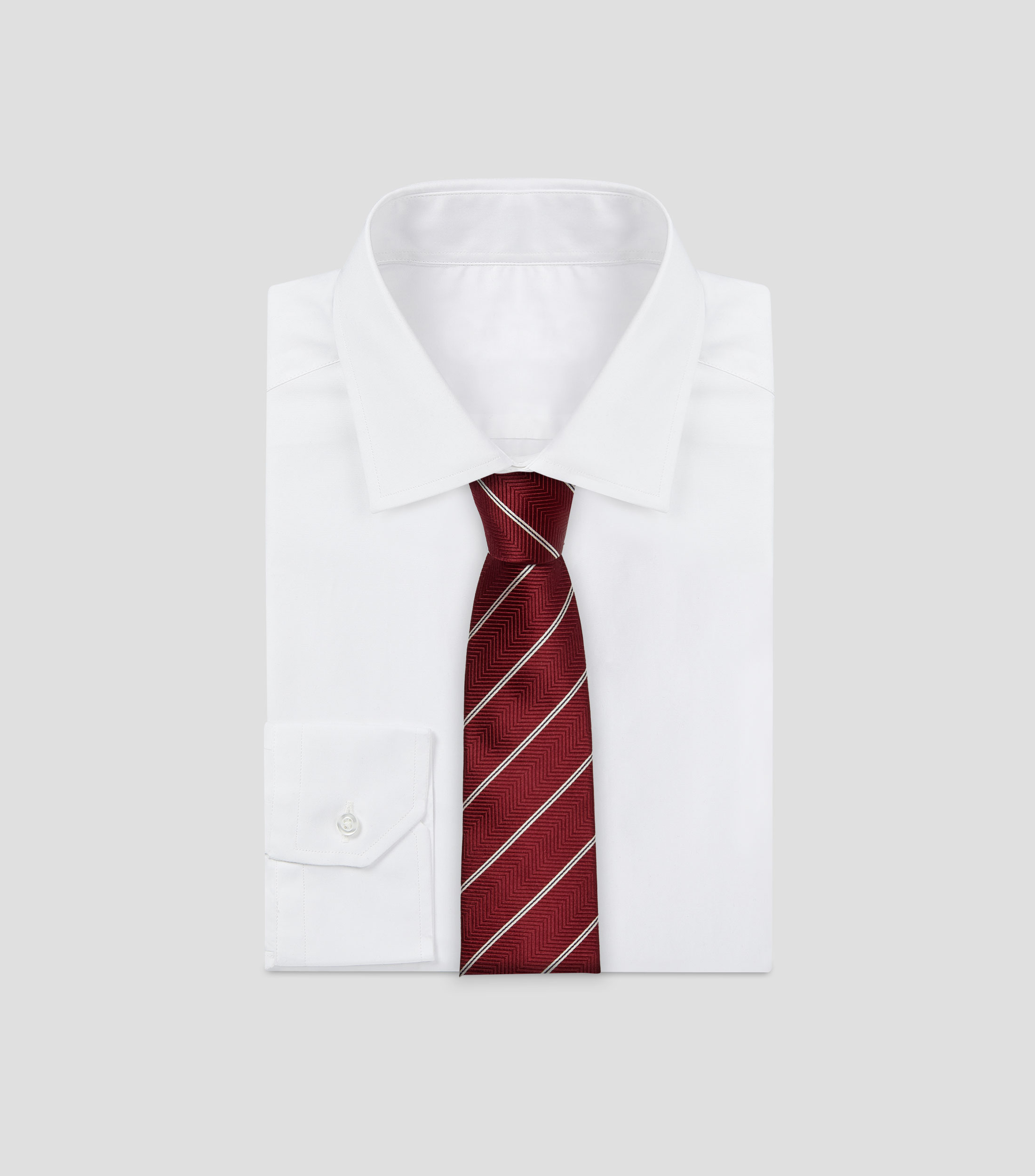 Corbata ancha en seda vino con rayas Torino