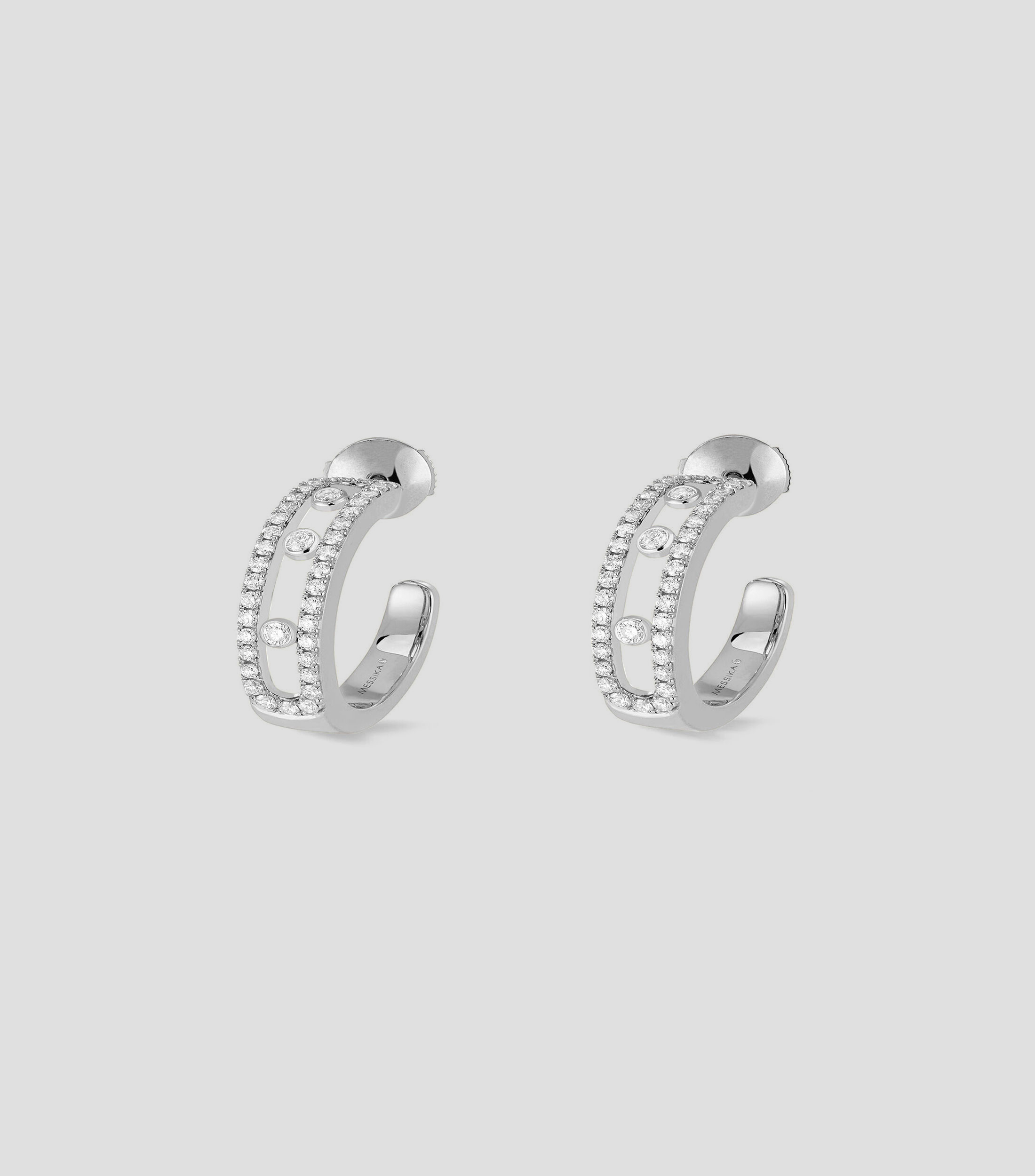 Aretes en oro blanco 18 Kts Mujer