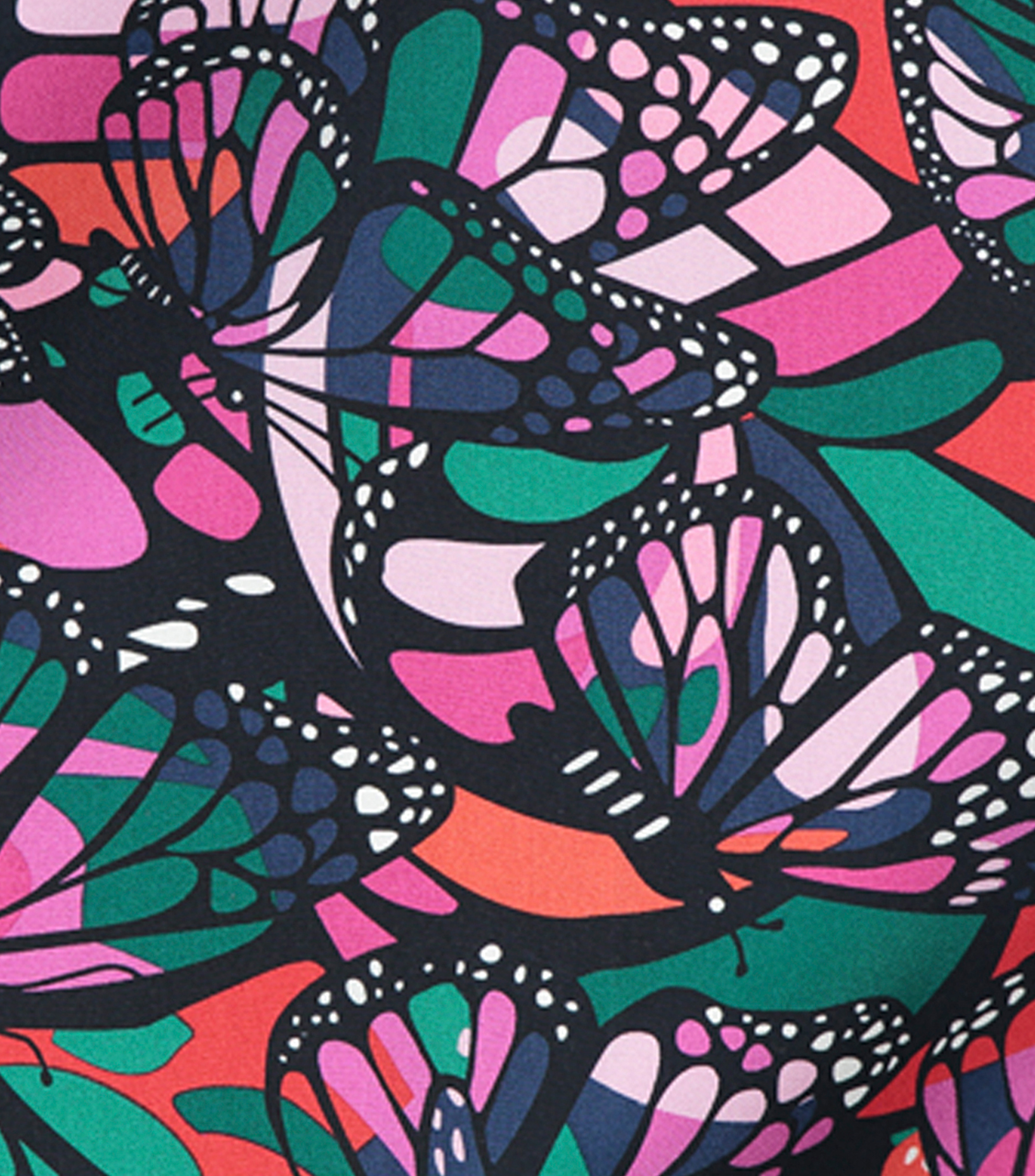 Mascada verde y rosa con mariposas Mujer
