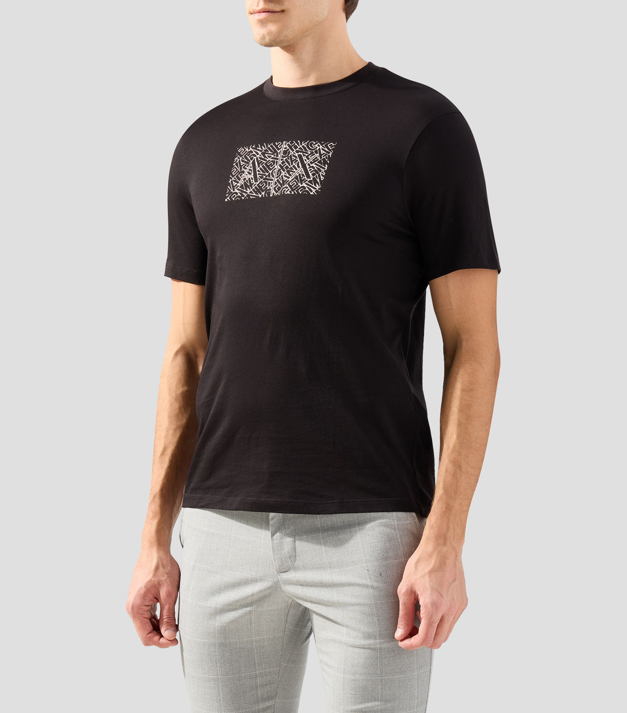 Playera cuello redondo manga corta estampada Hombre