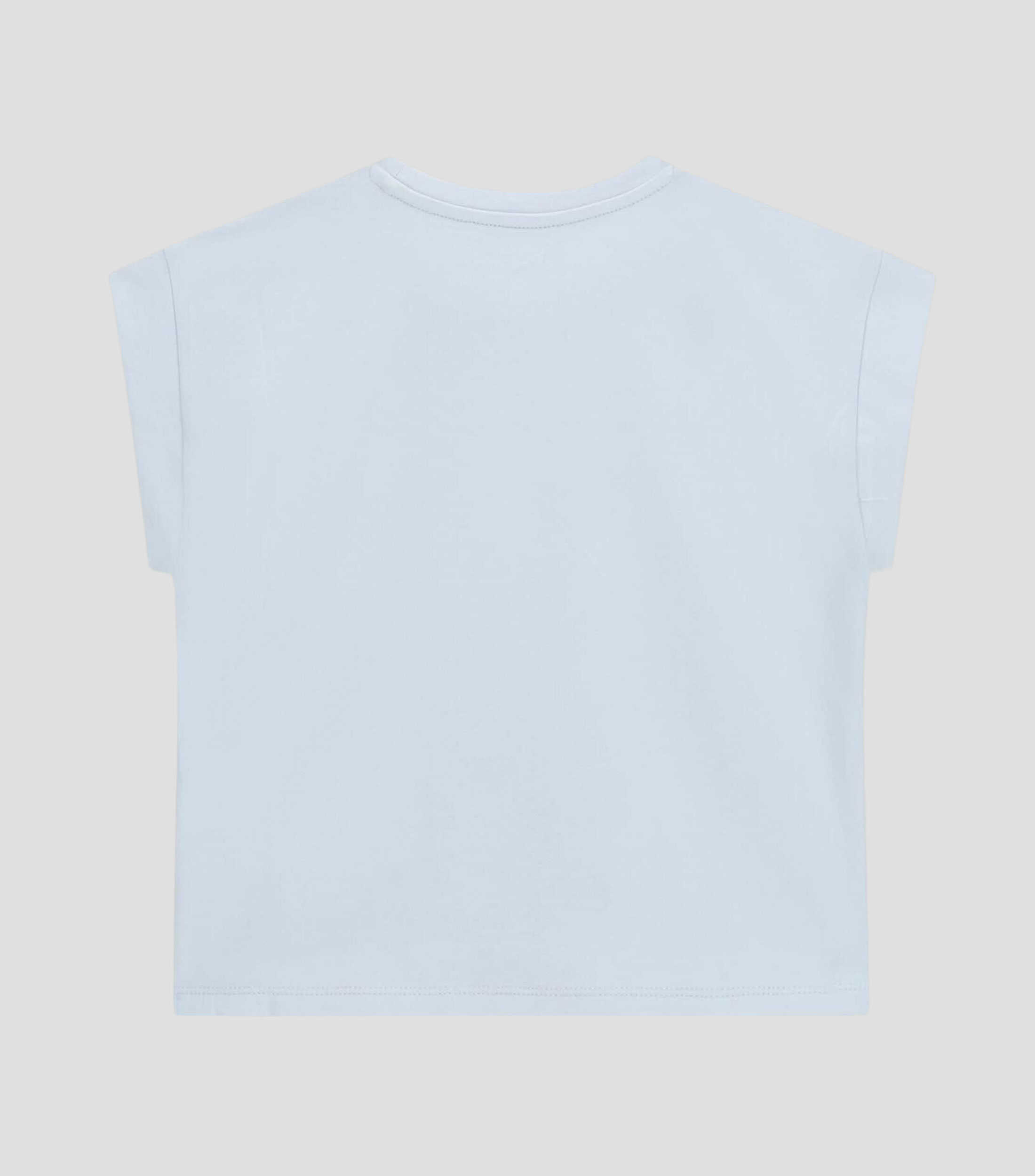 Playera cuello redondo sin mangas estampada Niña