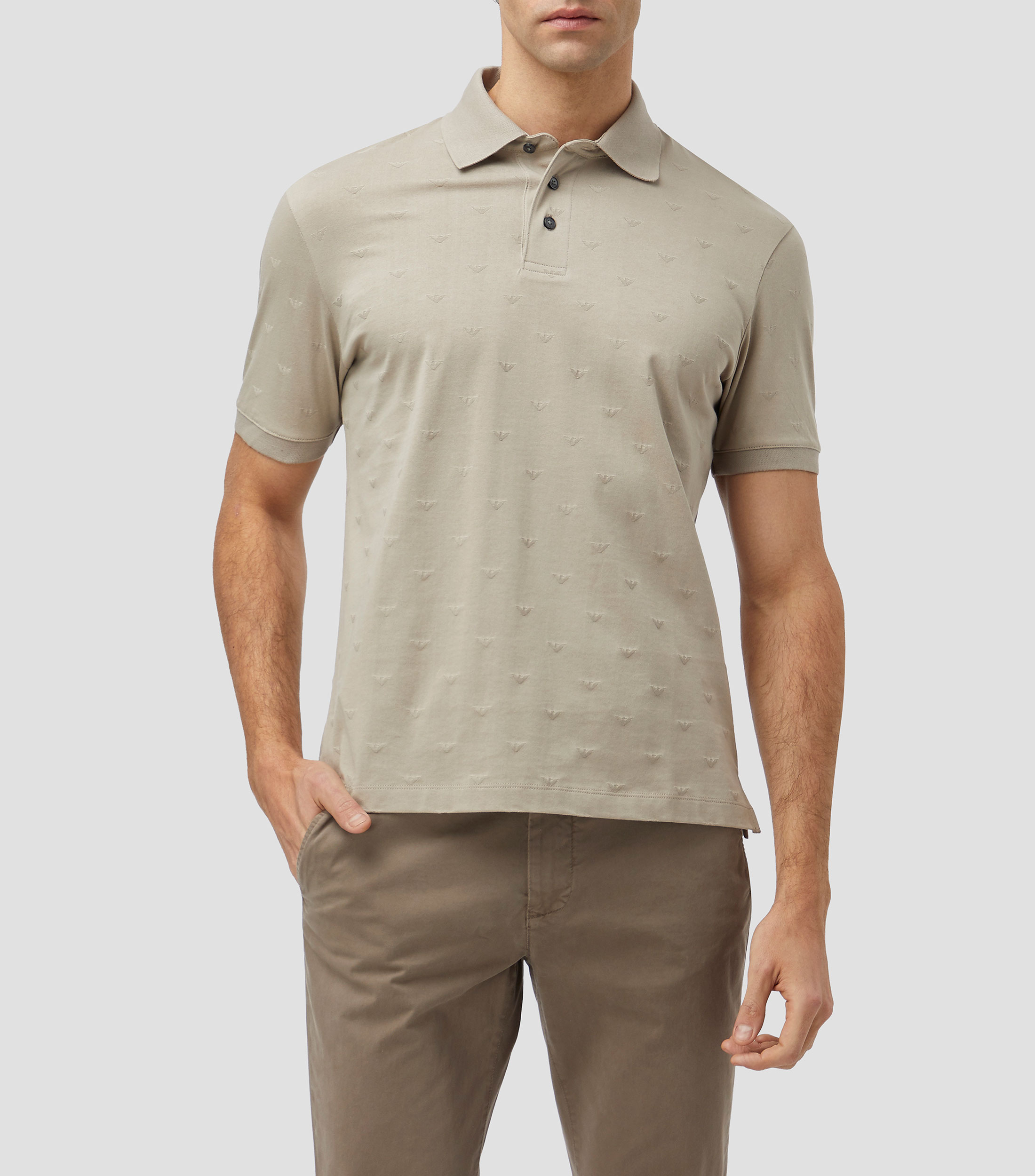 Playera tipo polo manga corta lisa Hombre