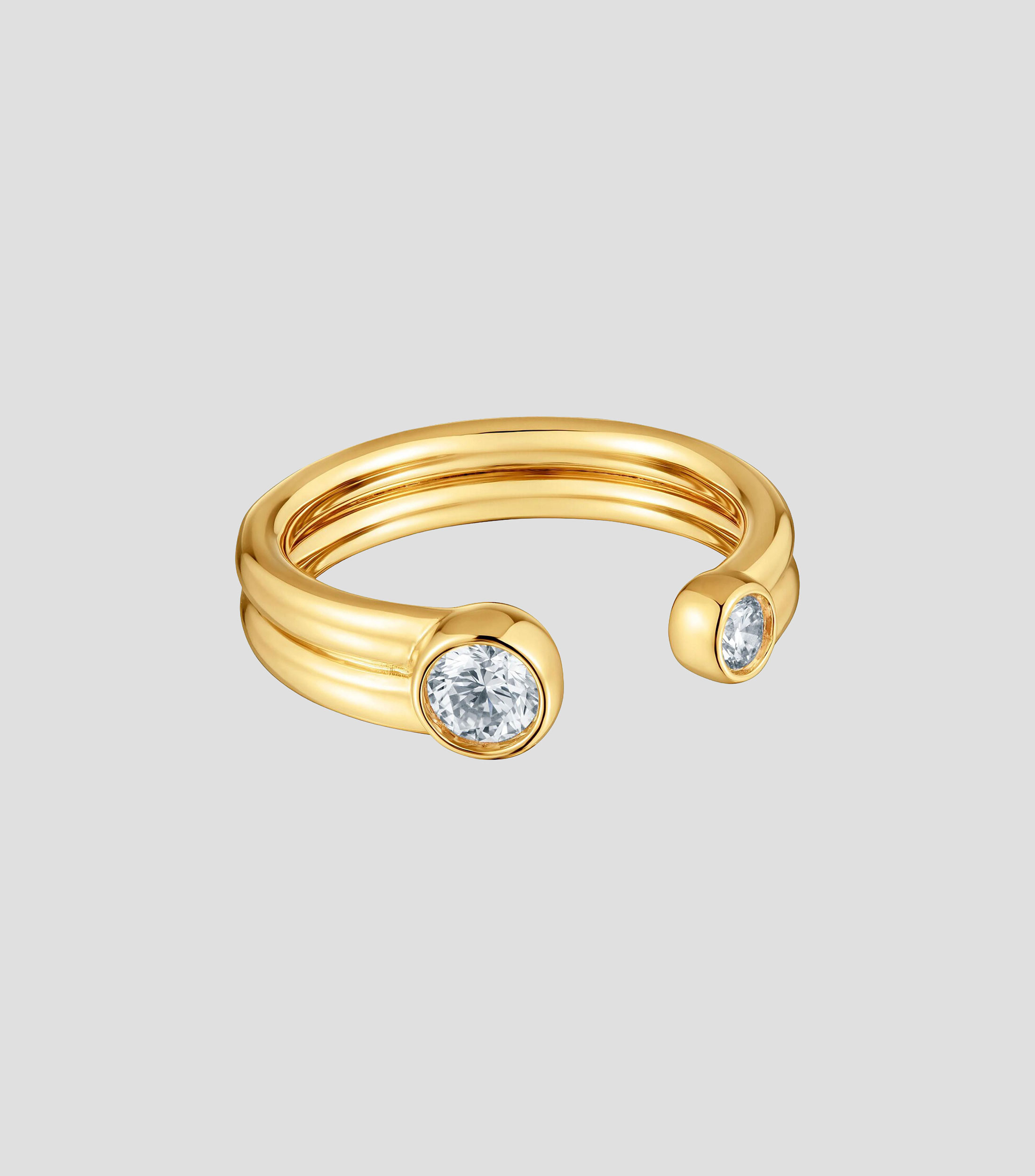 Anillo abierto Straight LGD en Plata con diamante Mujer