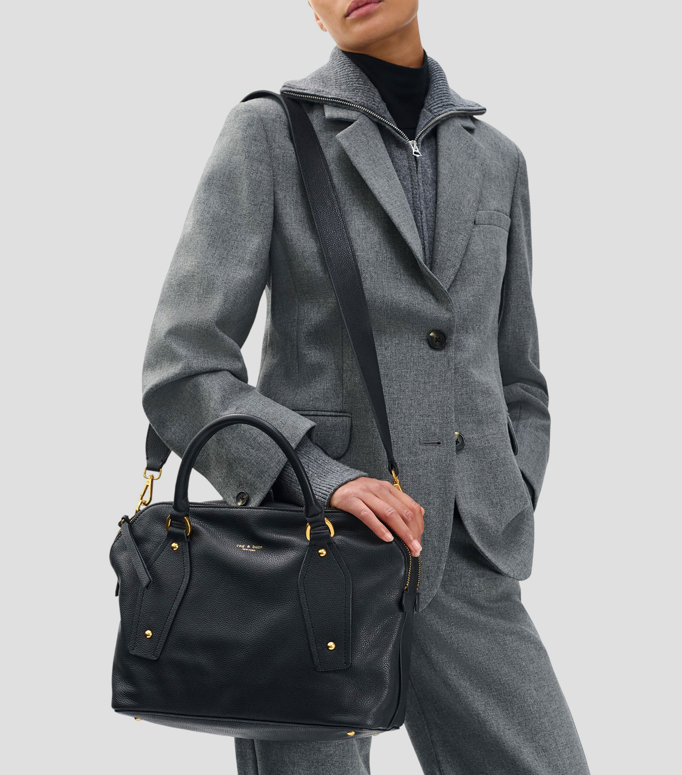Bolsa satchel granulada Mujer