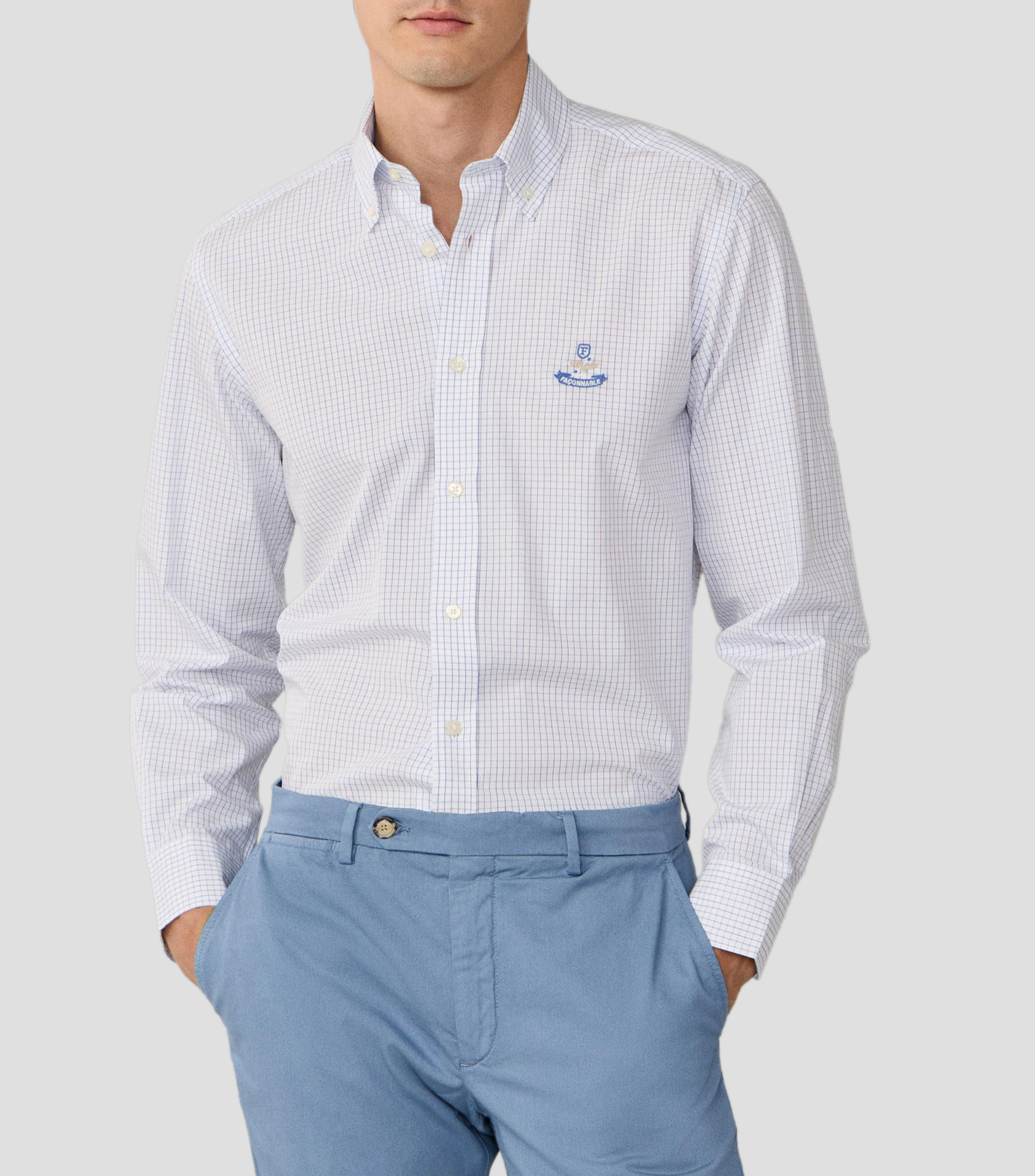 Camisa a cuadros manga larga Hombre