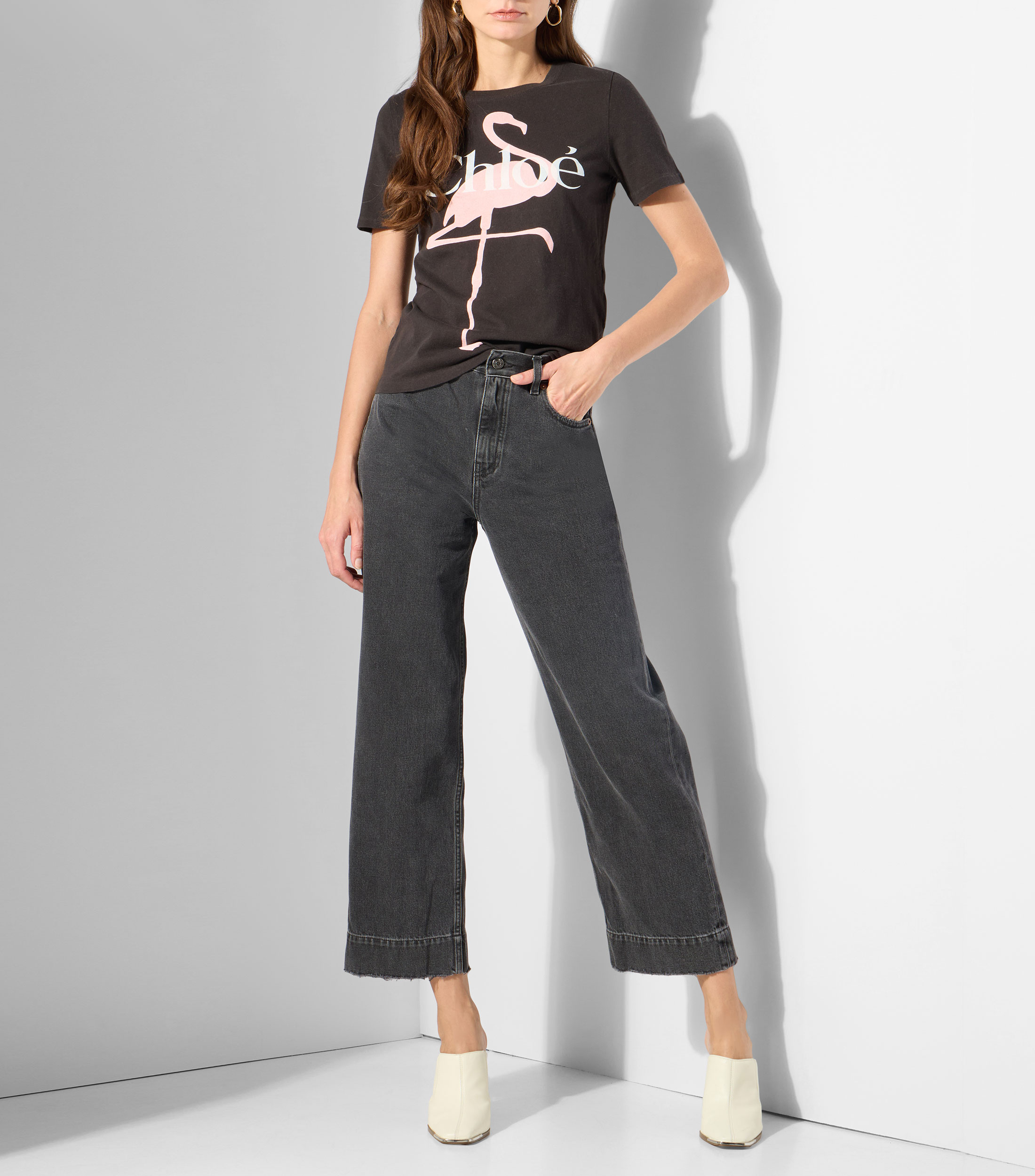 Playera cuello redondo manga corta estampada Mujer