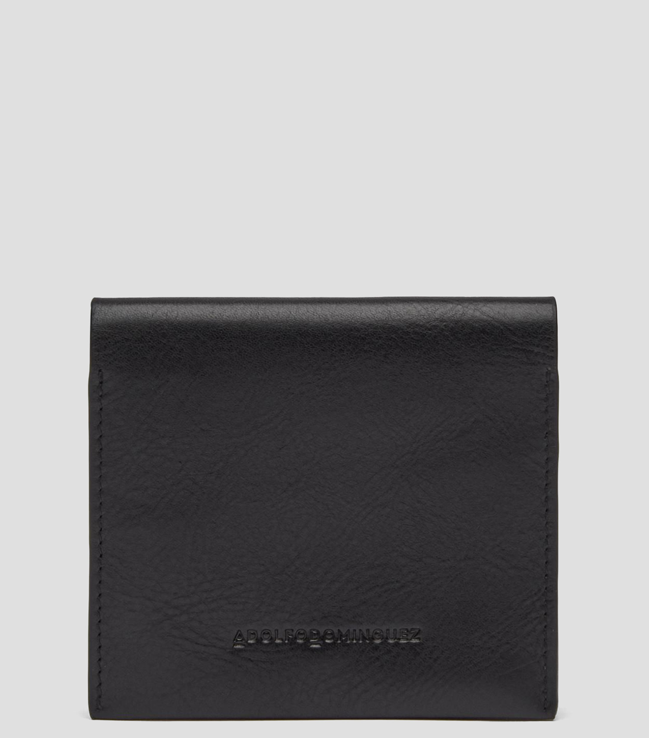 Cartera bifold en piel bovina lisa Hombre
