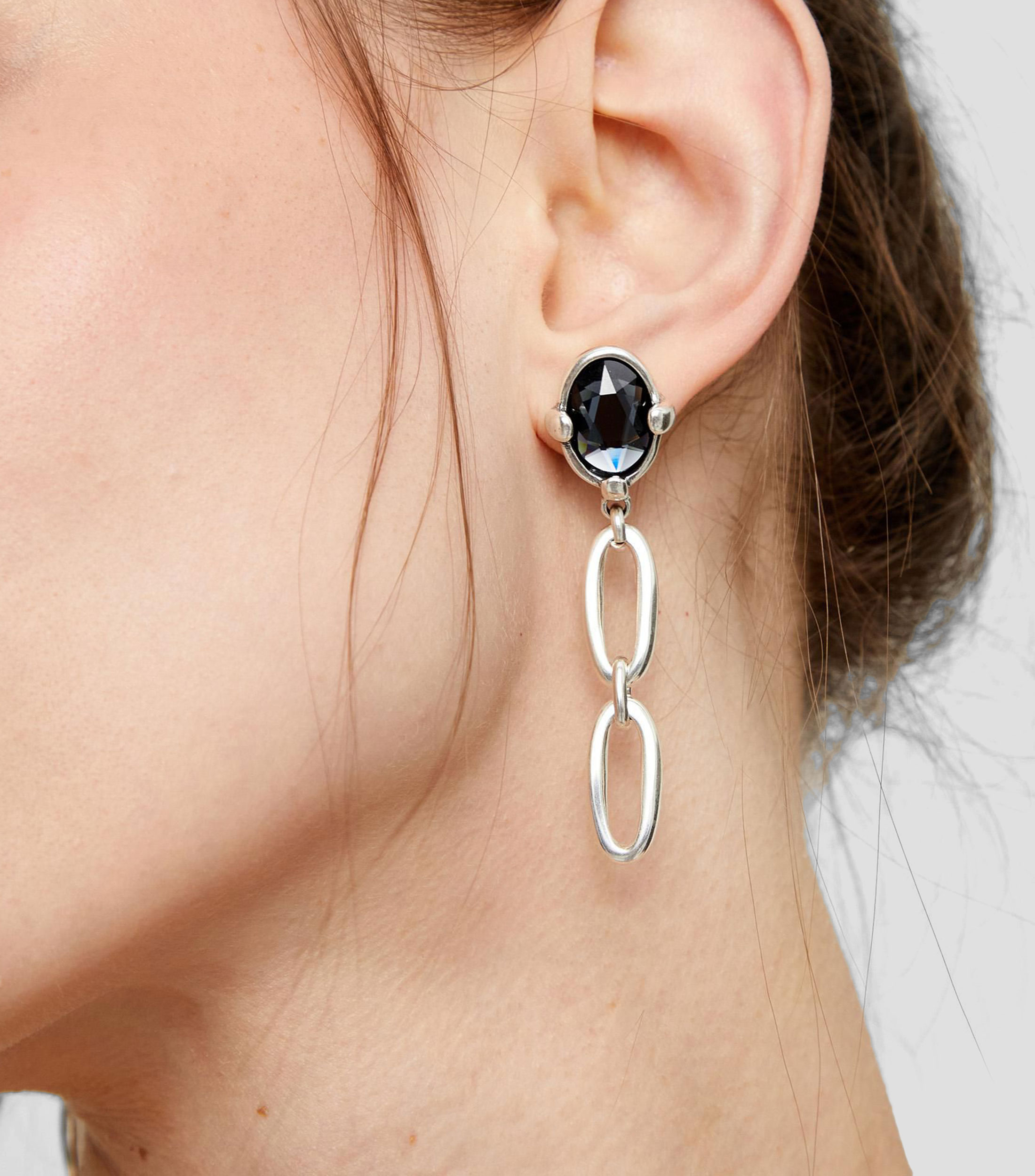 Pendientes largos con cristal Mujer