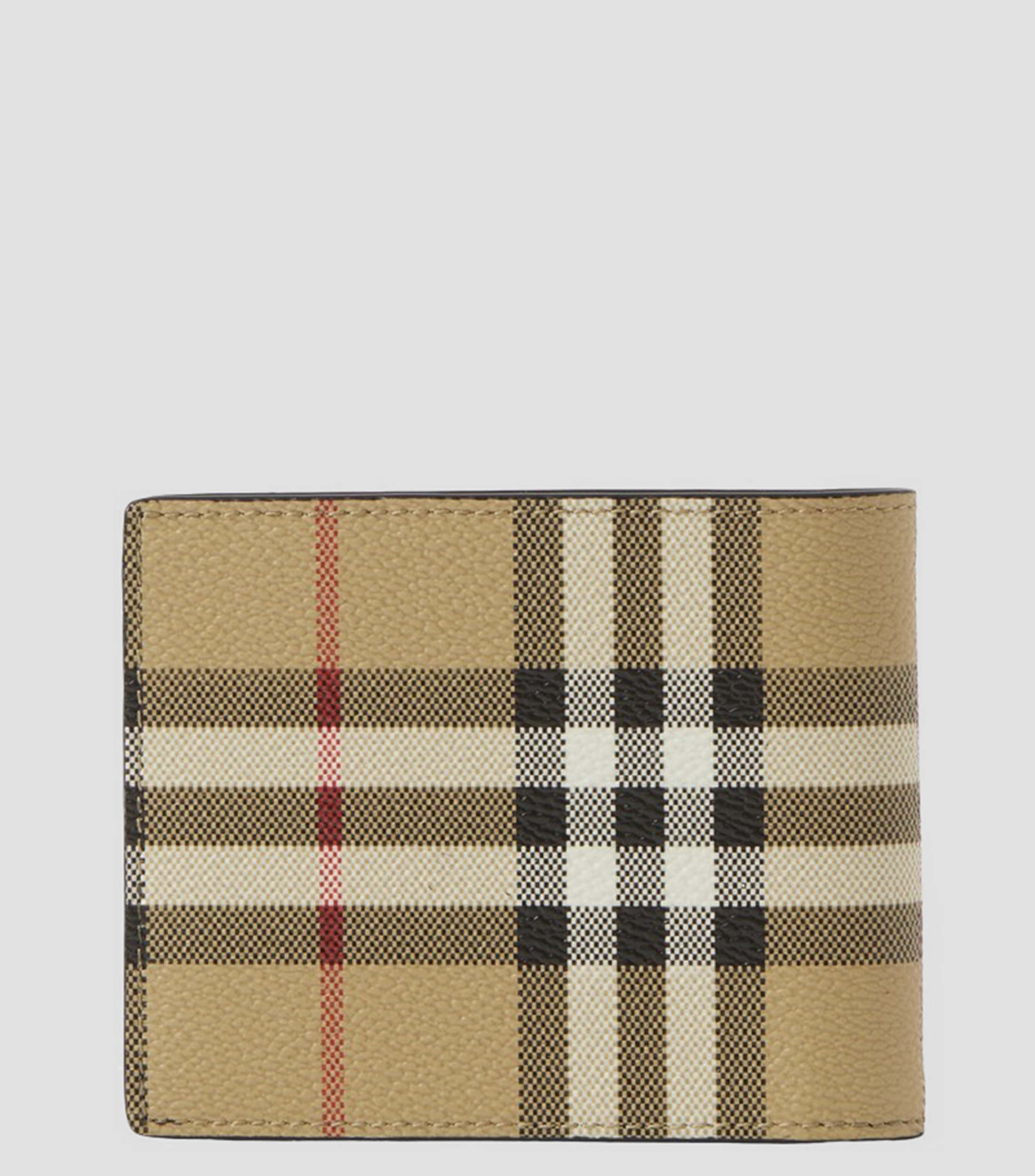 Cartera bifold con cuadros Hombre