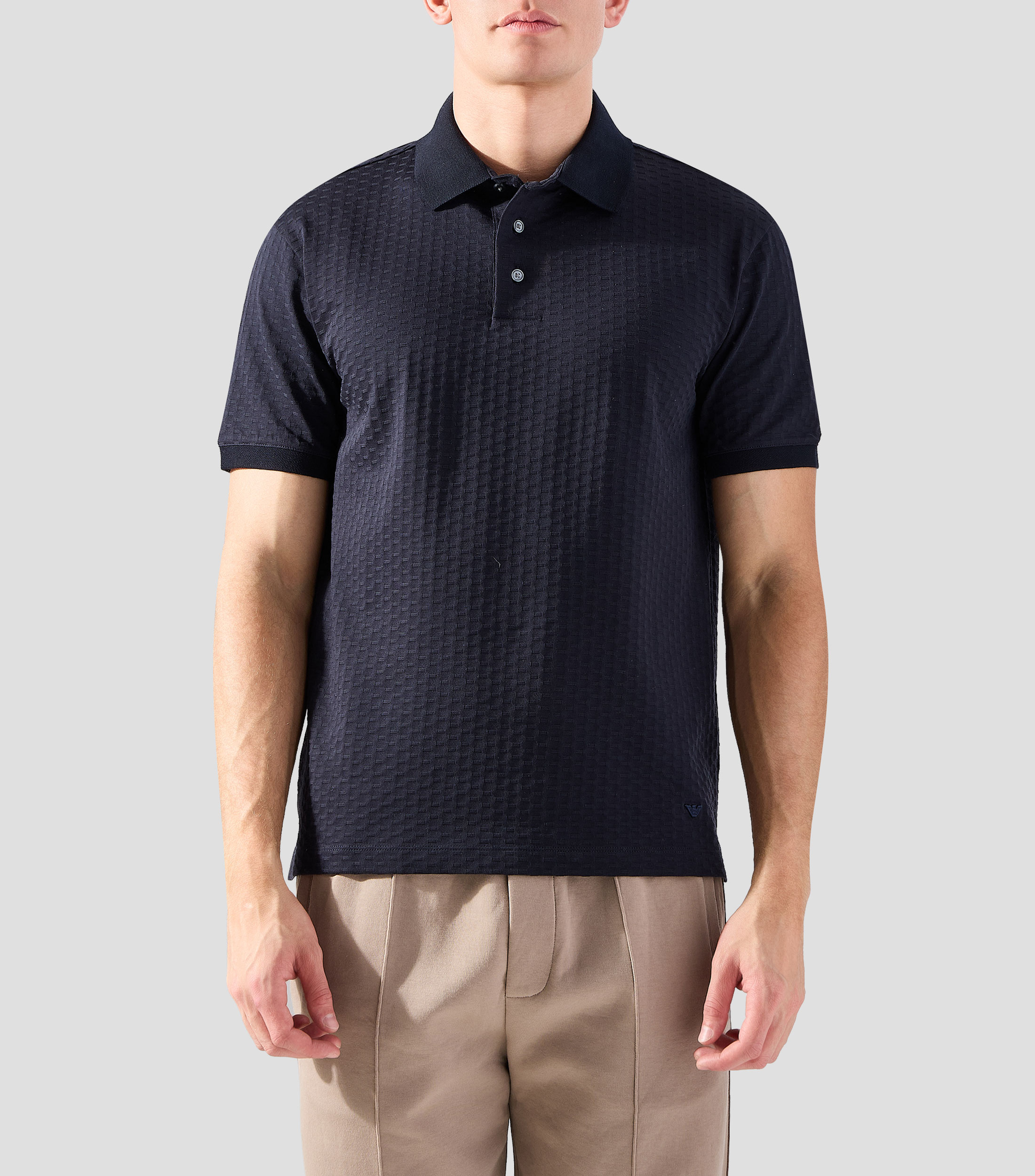 Playera tipo polo manga corta lisa Hombre