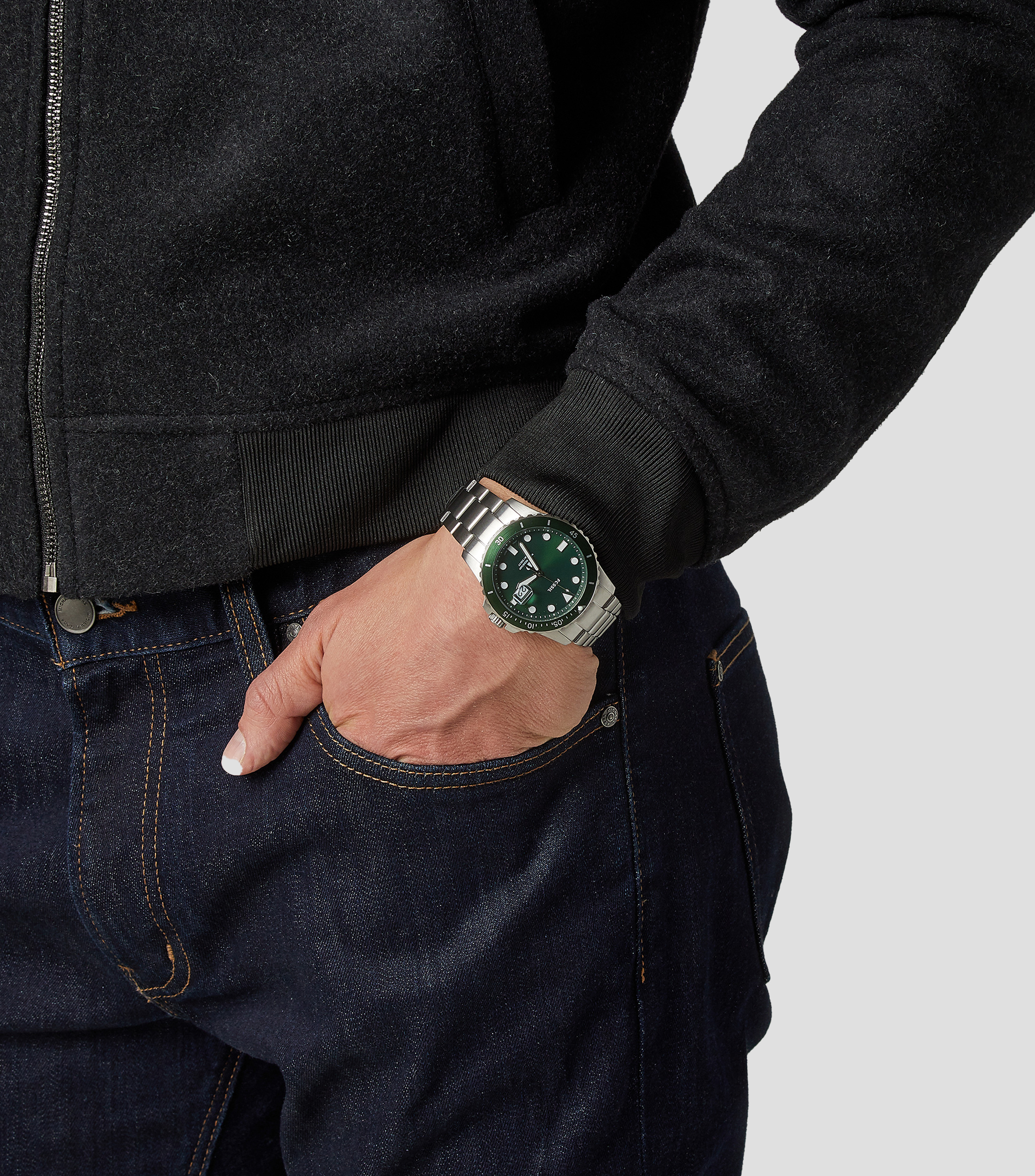 Reloj para Hombre Blue Dive Casual Plateado, Verde