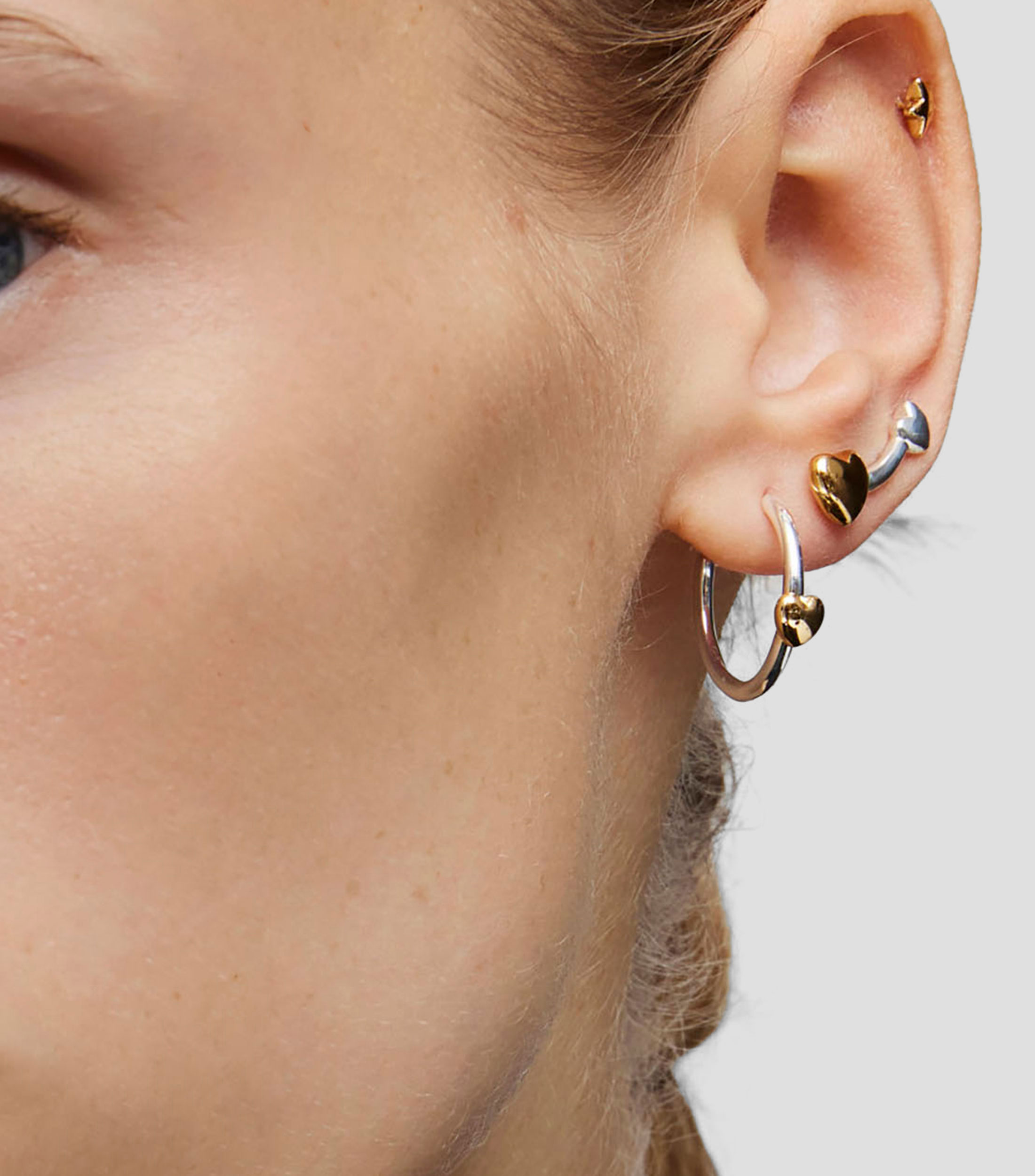 Pendientes en plata aro My Other Half Mujer