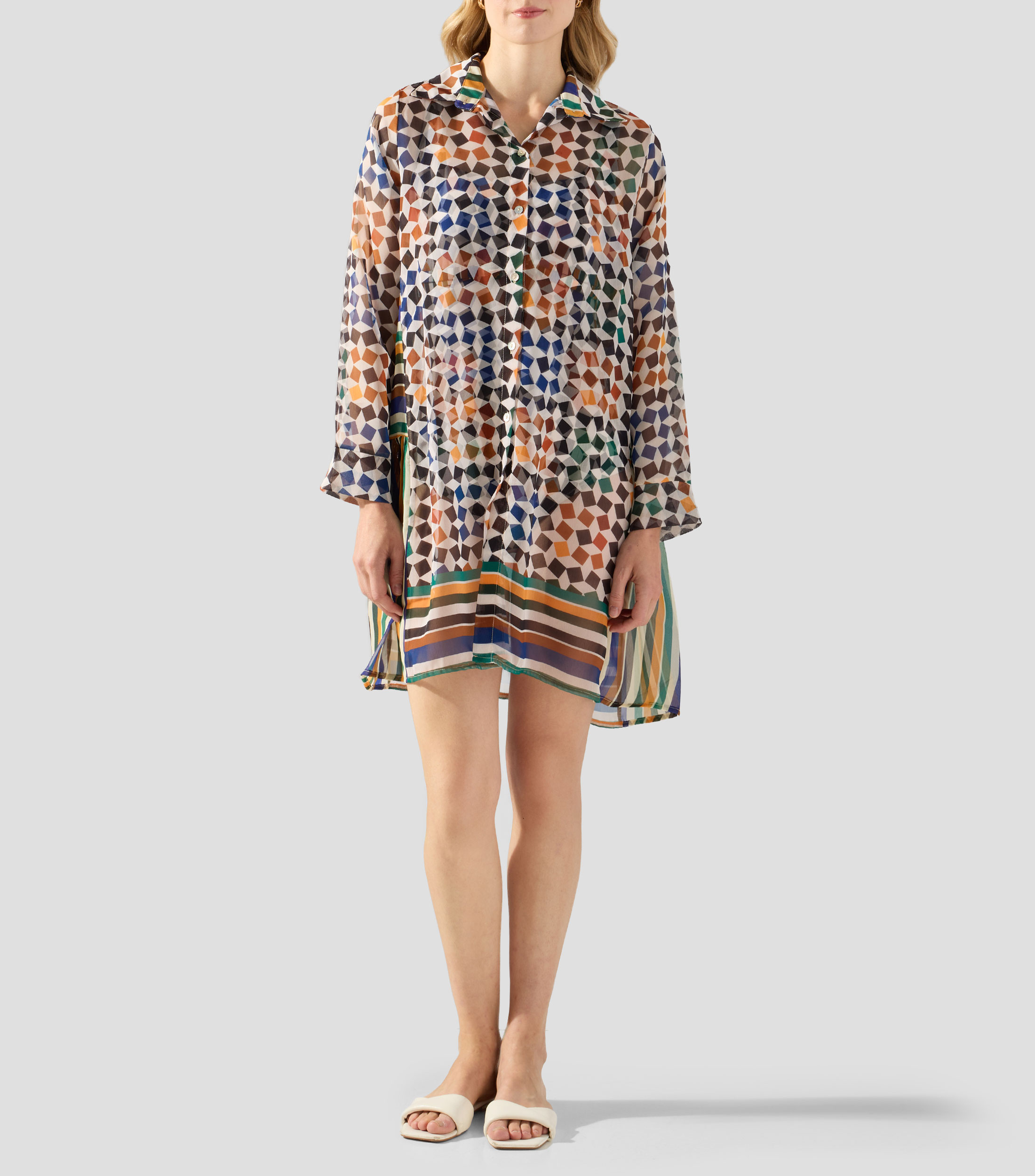 Camisa de playa estampada manga larga Mujer