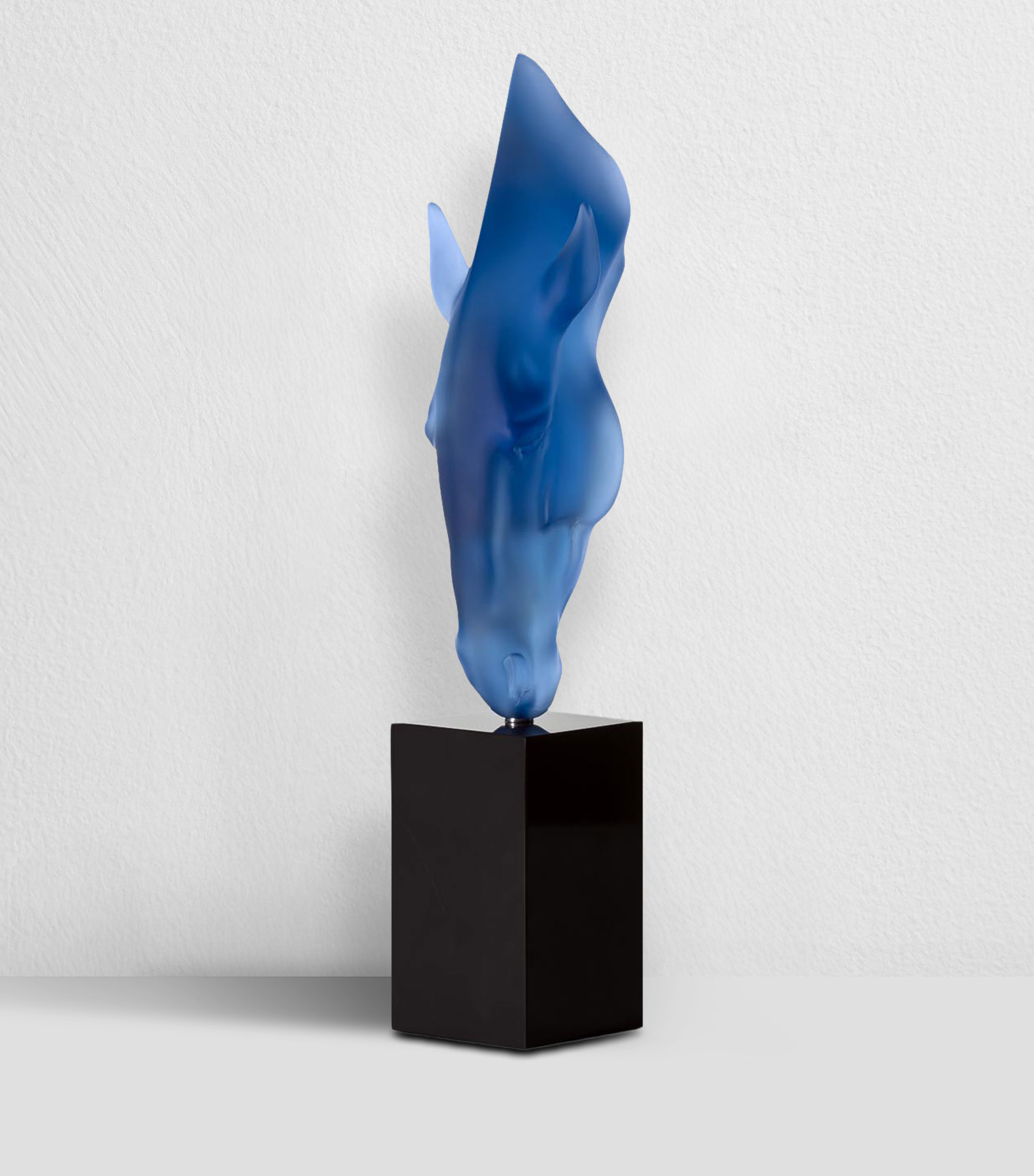 Figura decorativa Agua Silenciosa Azul en cristal