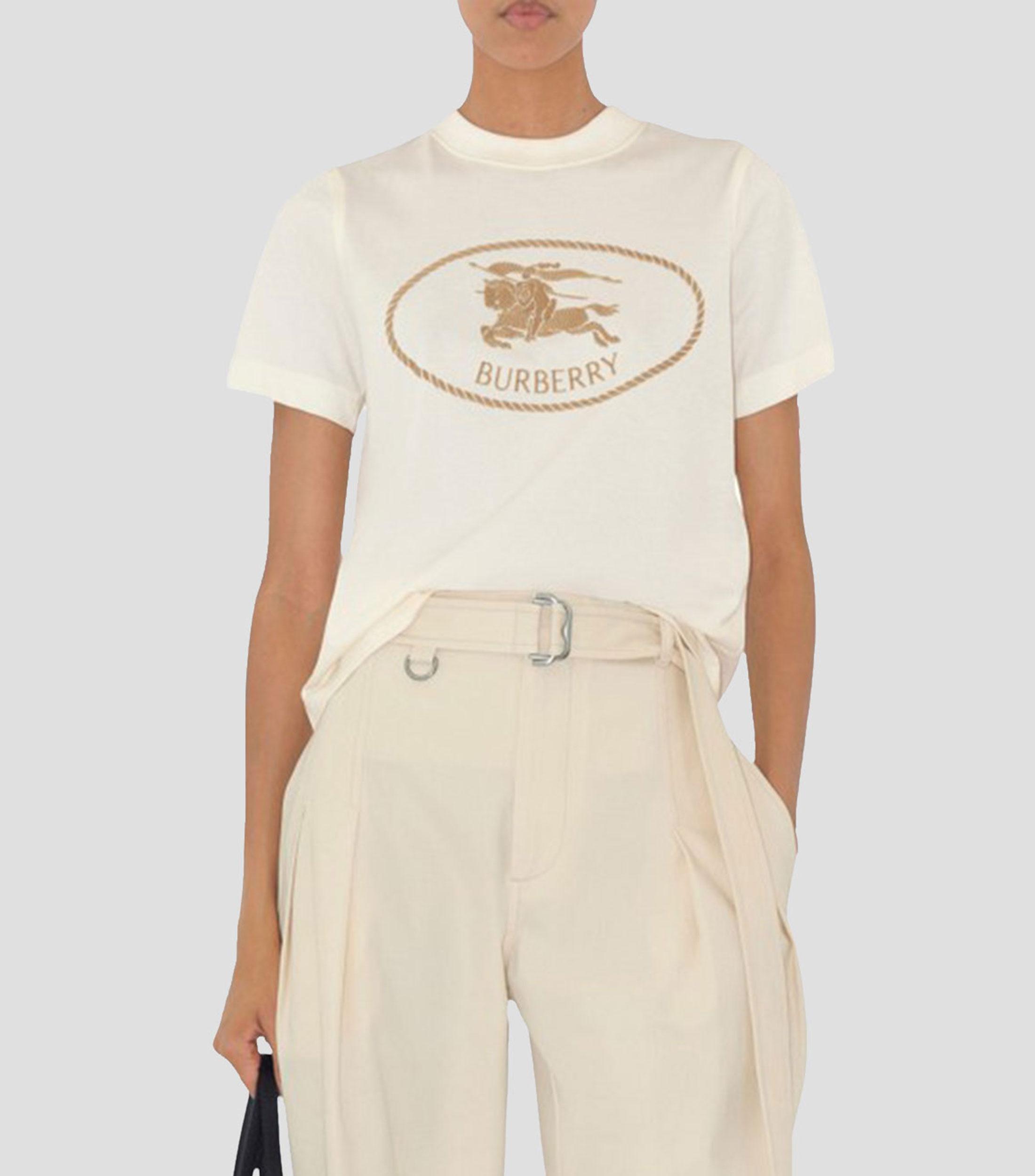 Playera cuello redondo manga corta sólido Mujer
