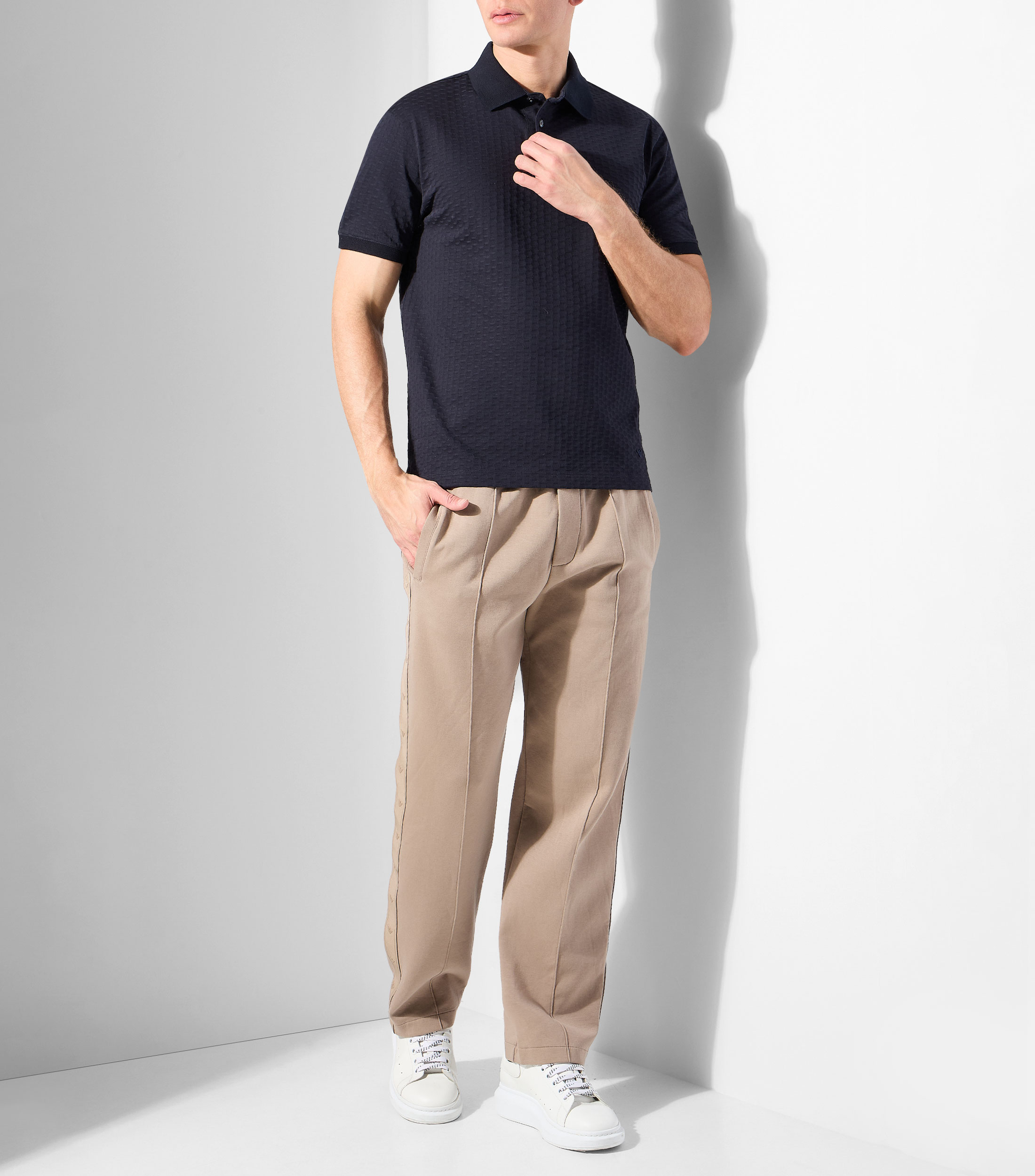 Playera tipo polo manga corta lisa Hombre