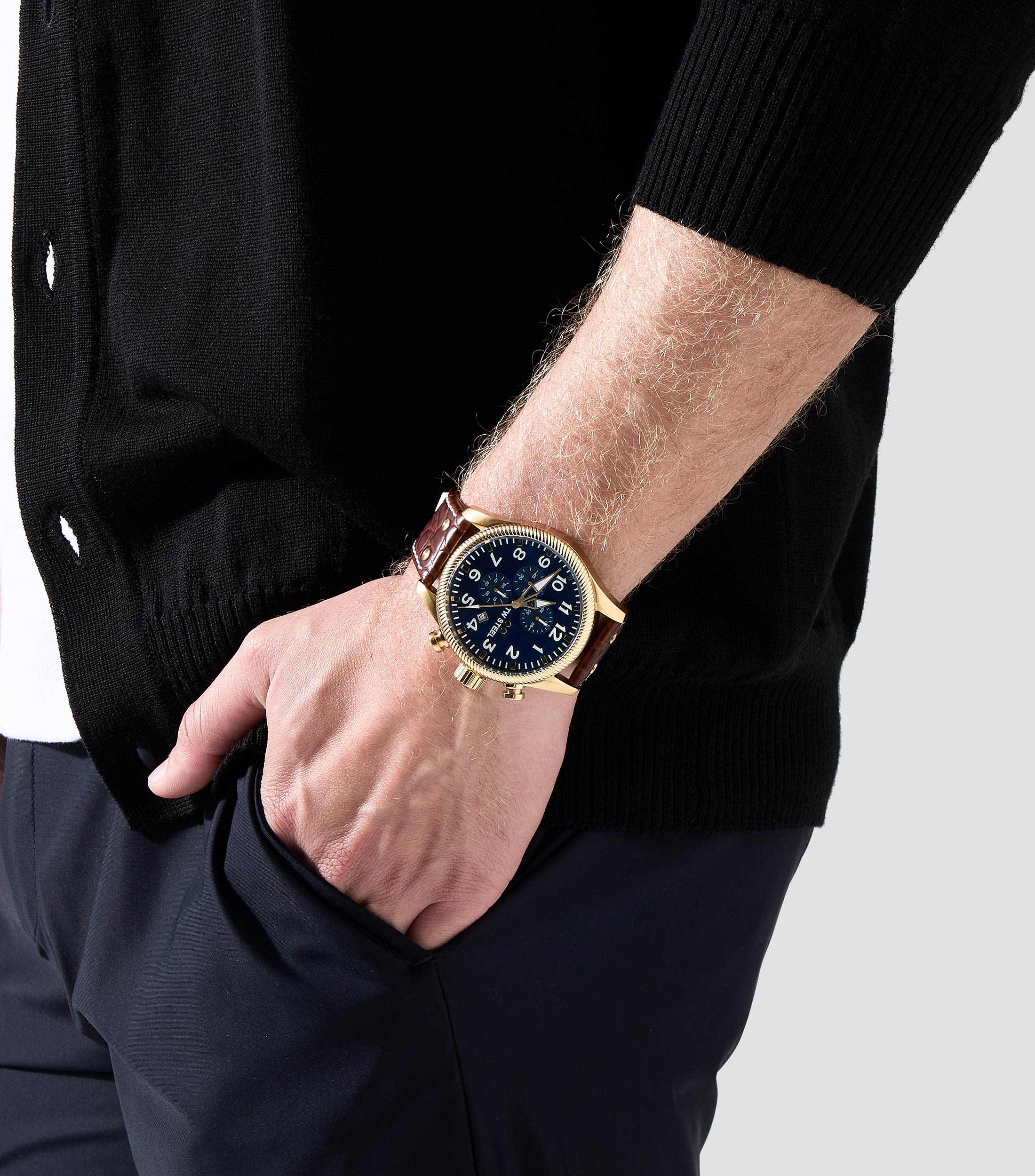 Reloj para Hombre Volante Casual, Dorado