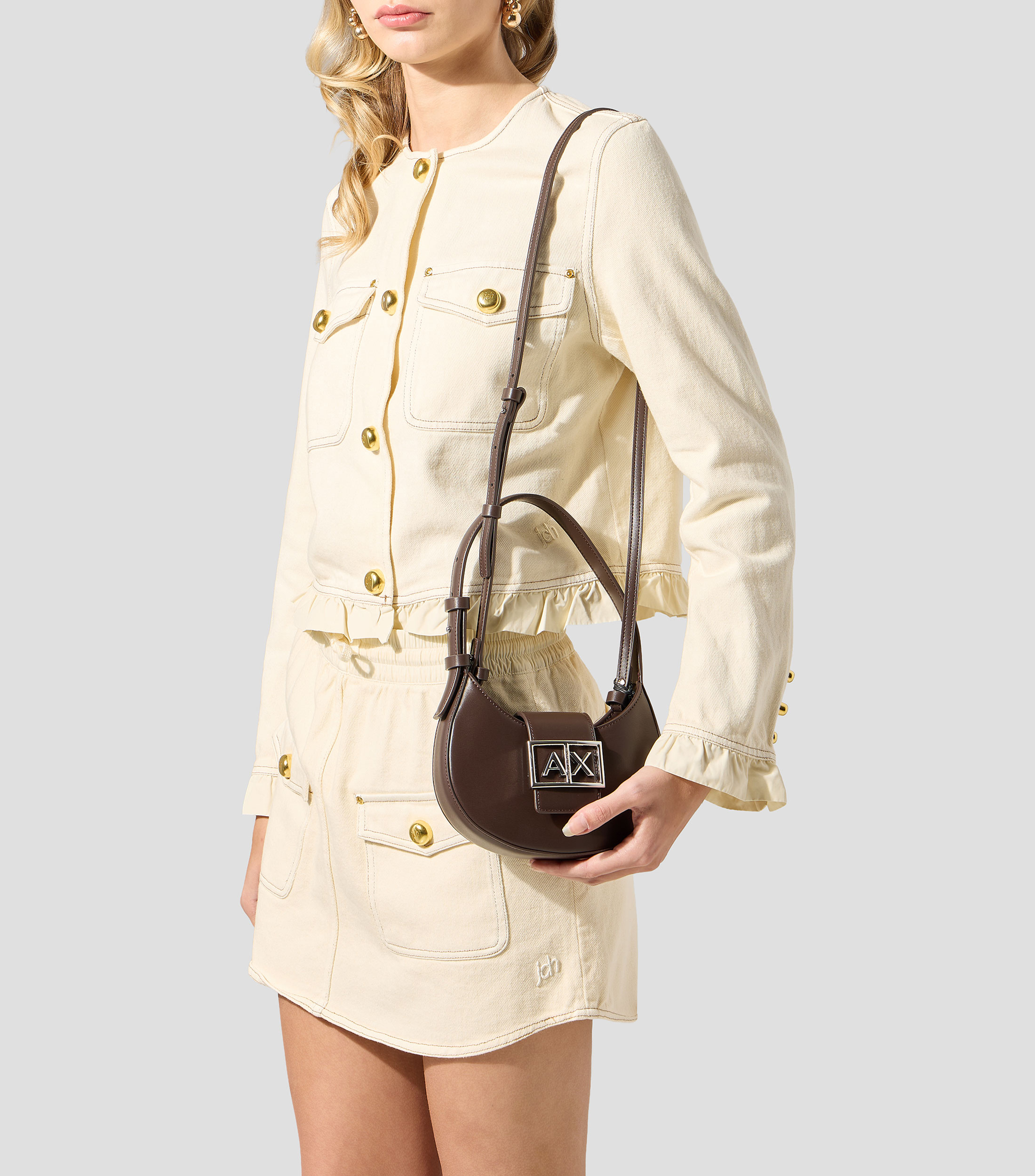 Bolsa hobo mini café lisa Mujer