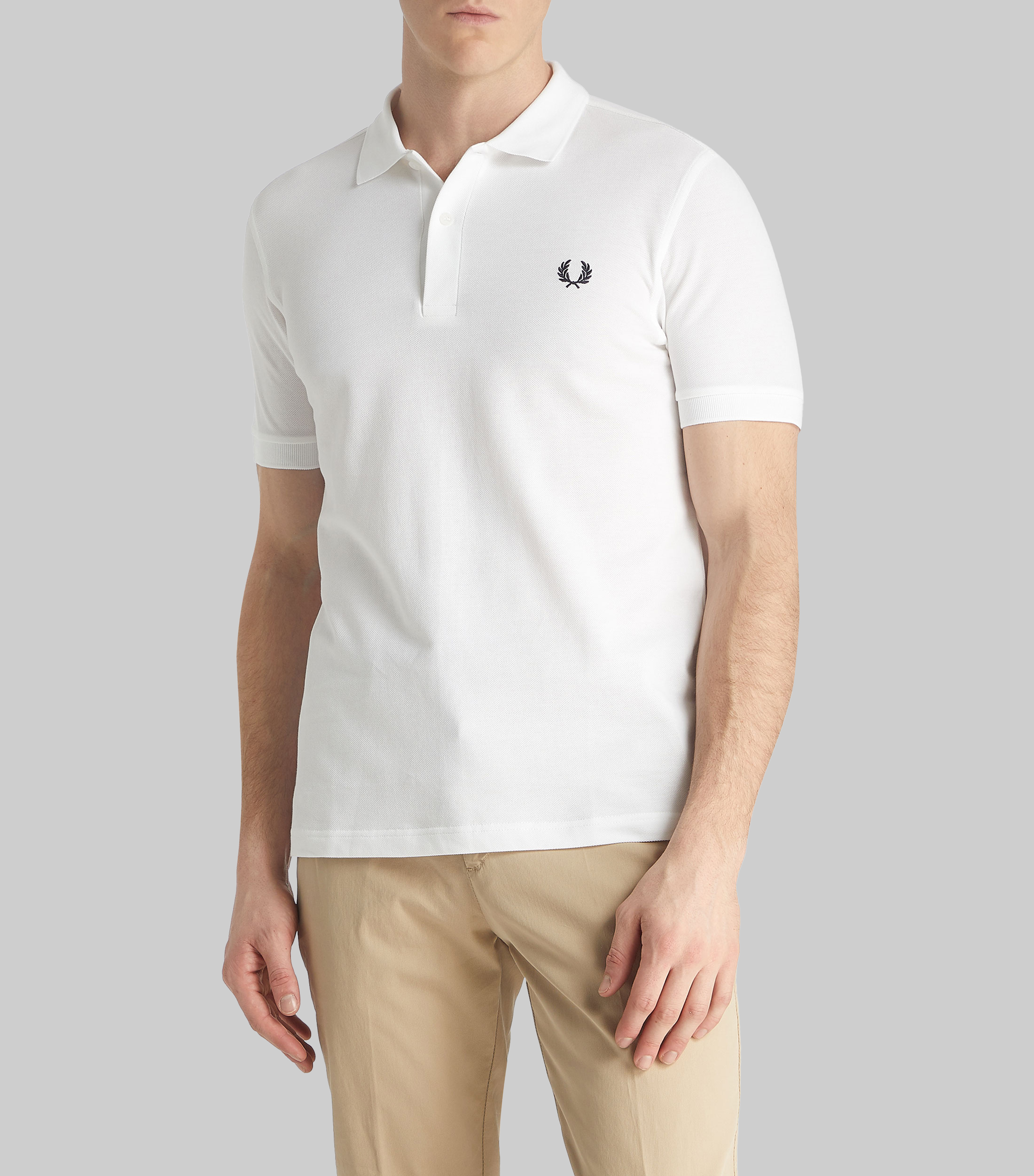 Playera Tipo Polo Blanco Manga Corta Hombre