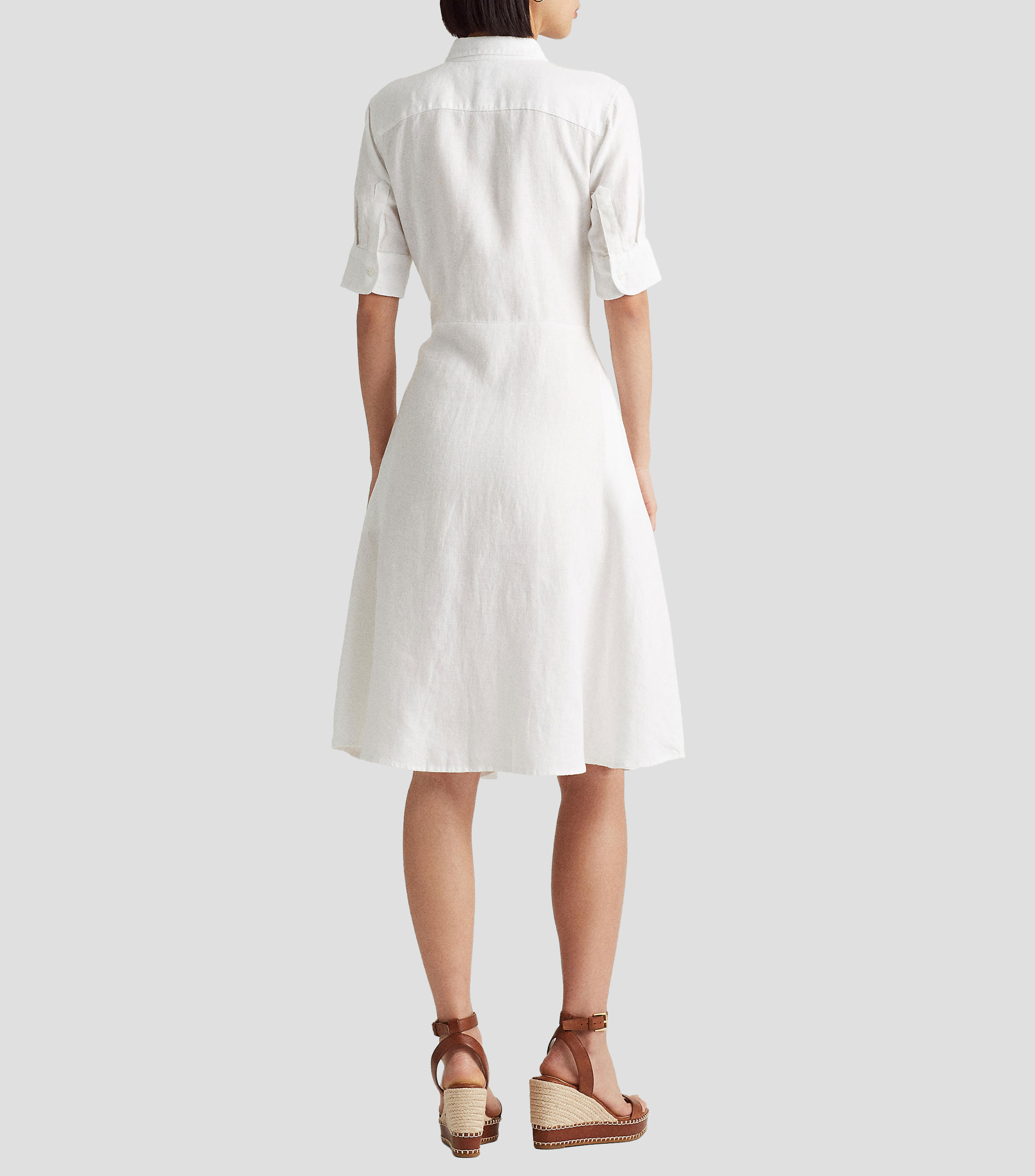 Vestido camisero midi liso Mujer