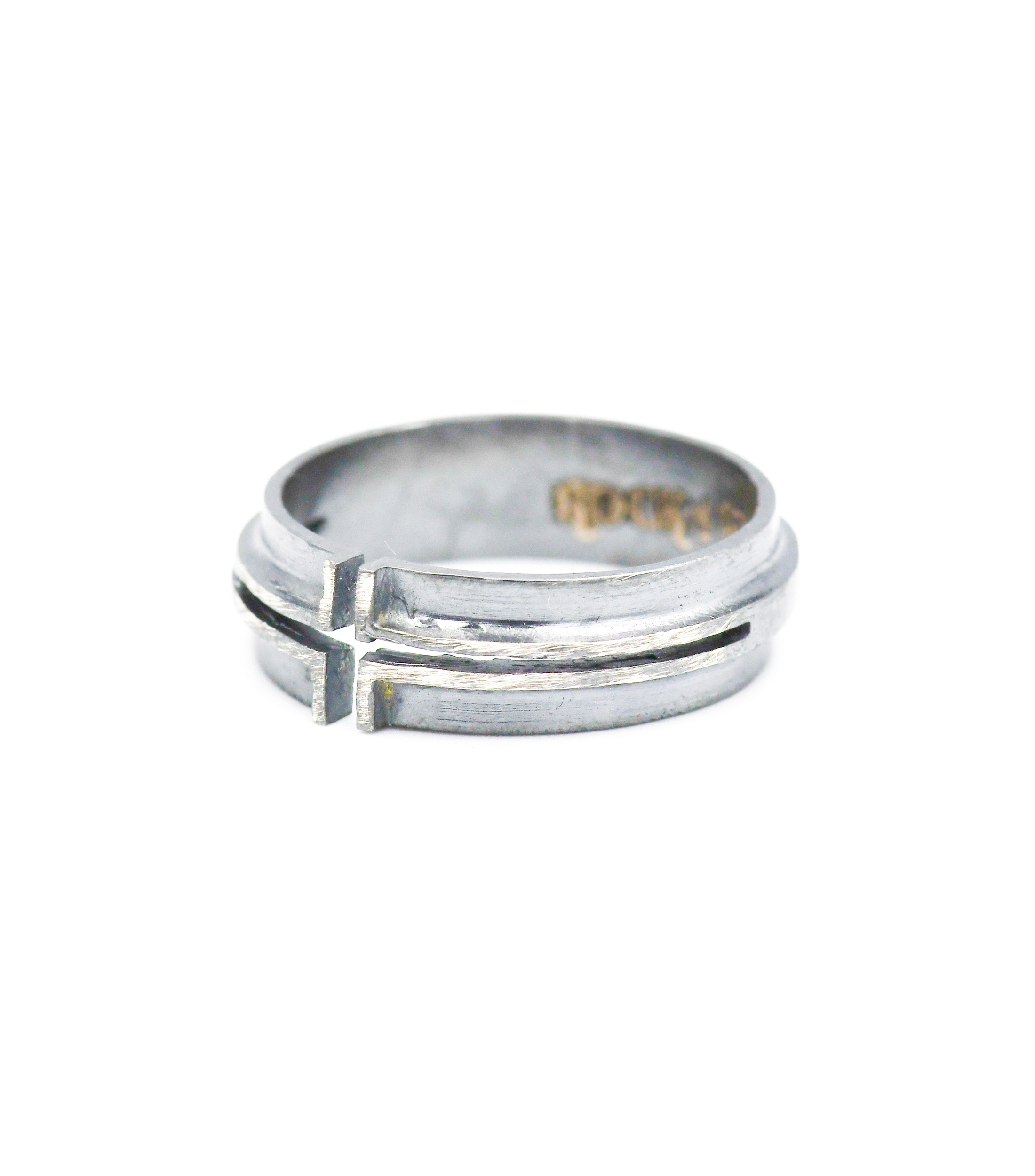 Anillo Rounded Cross Small en plata .925 Hombre