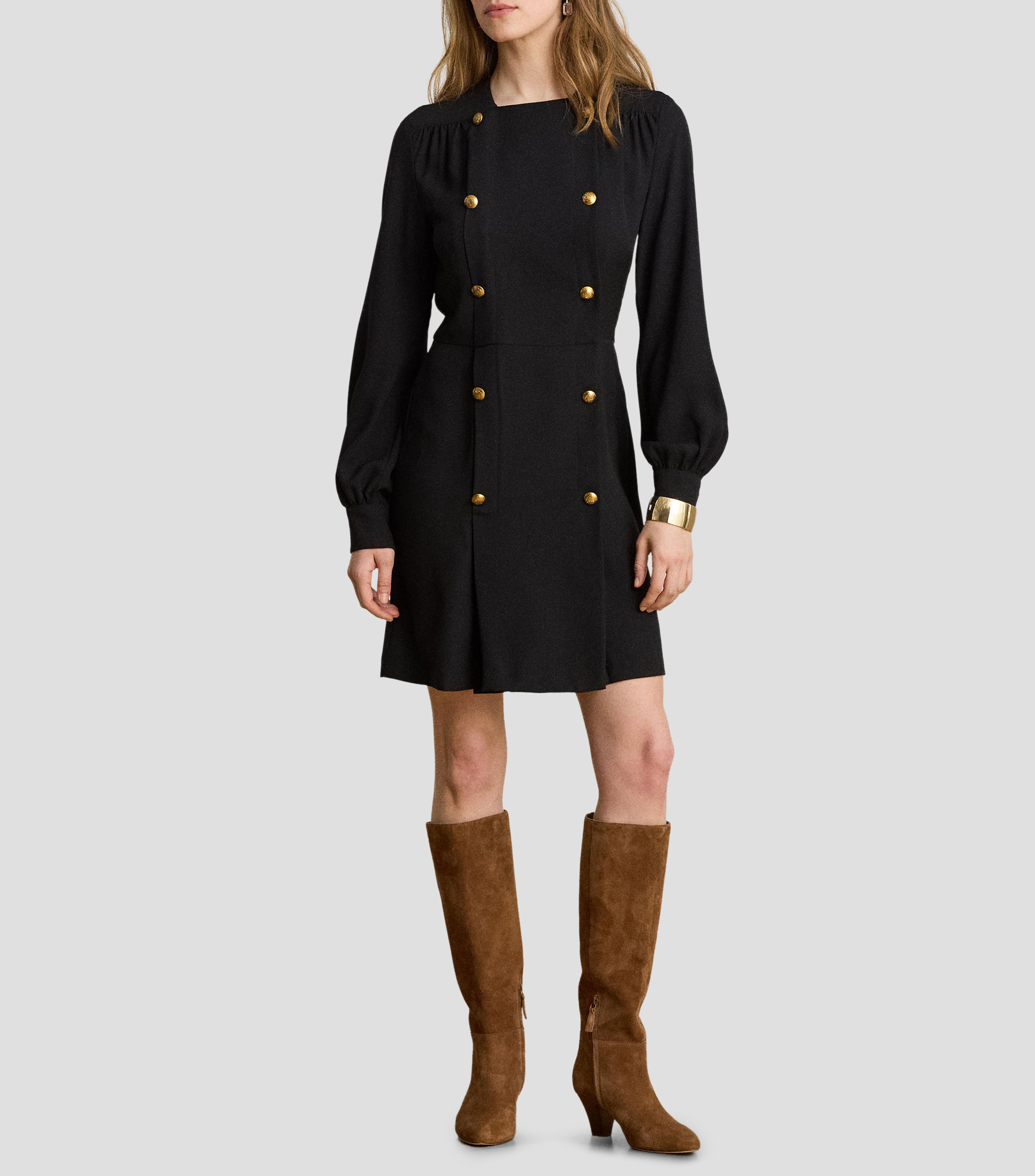 Vestido corto liso Mujer