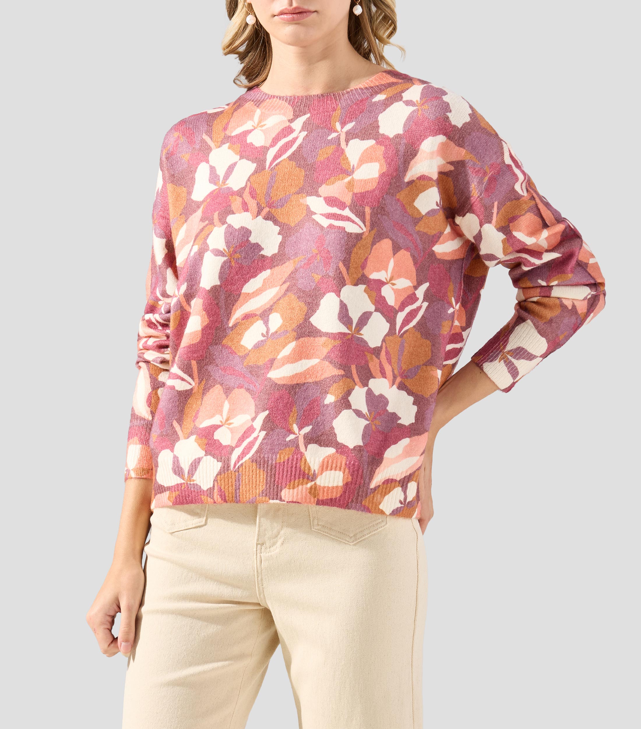 Suéter cuello redondo Mujer