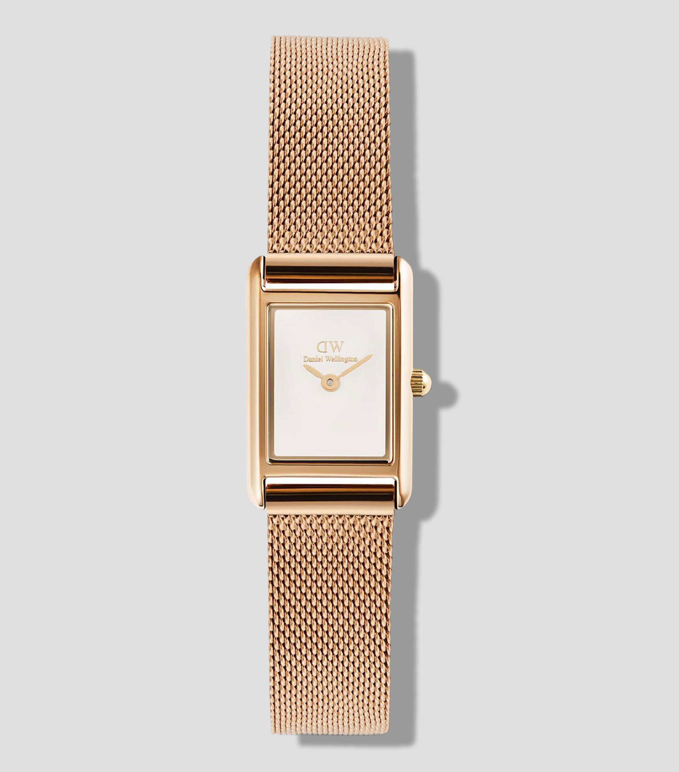 Reloj para mujer Bound Mini Rect 3 Hands casual, color oro rosa