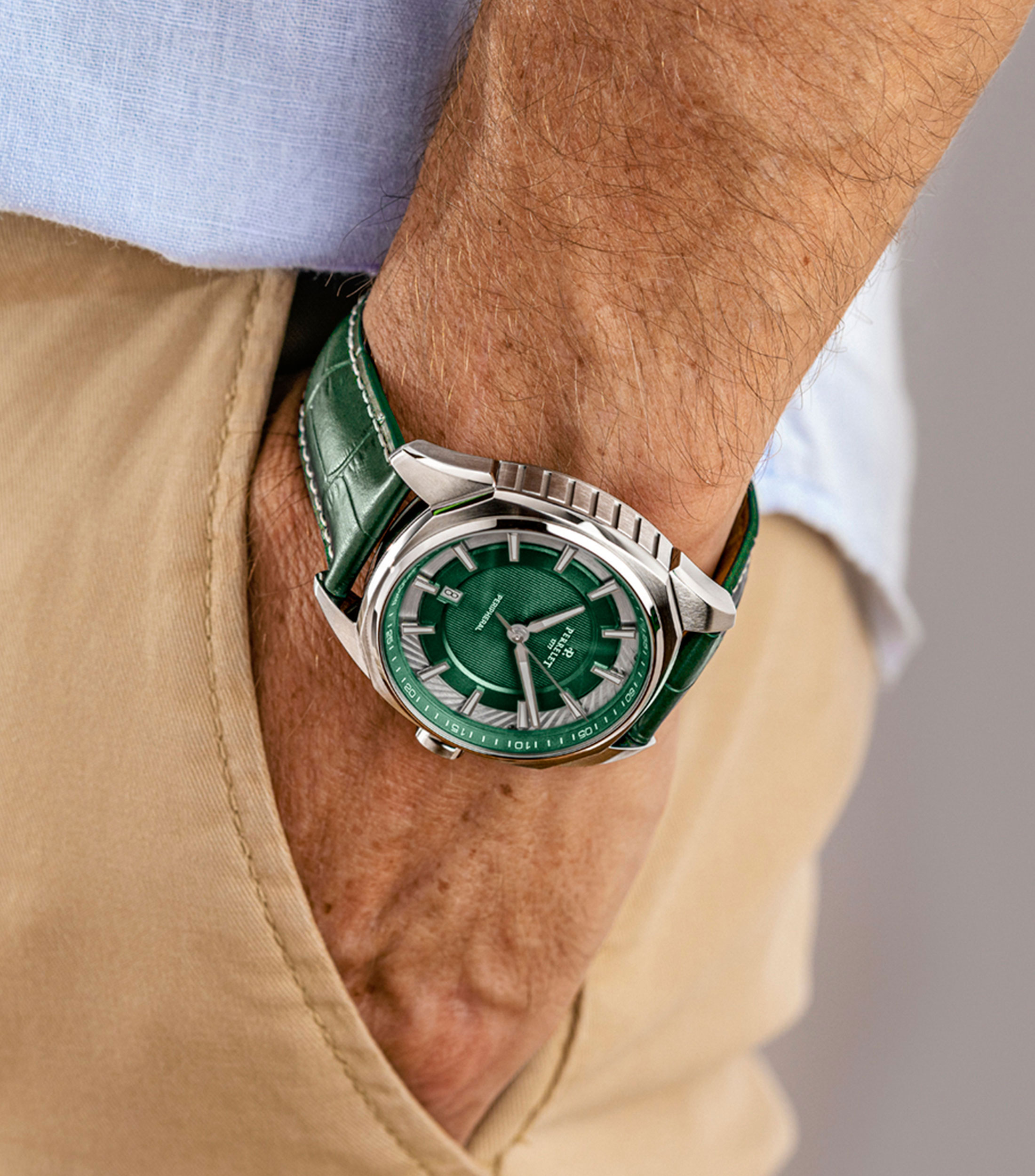 Reloj para Hombre Lab Peripheral De Vestir, Plateado