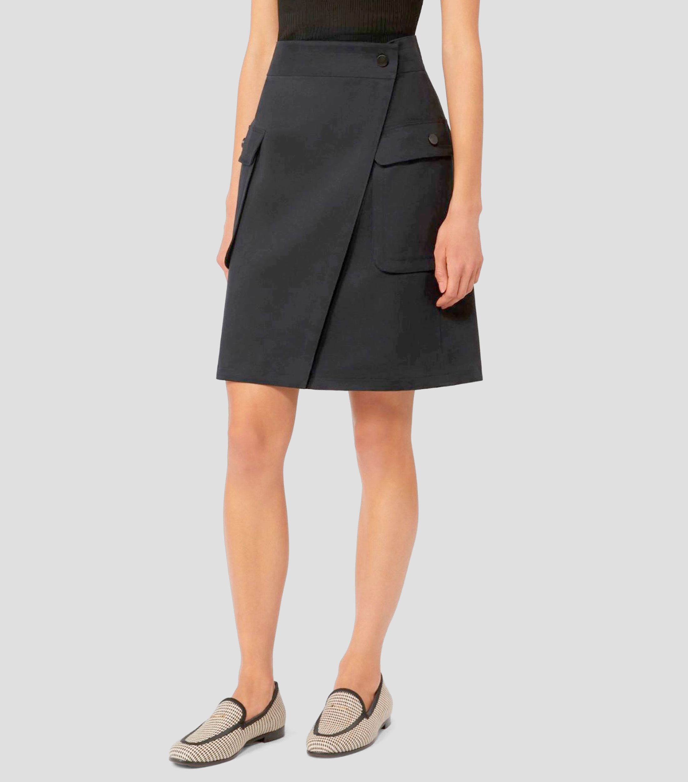 Falda Midi recta lisa Mujer