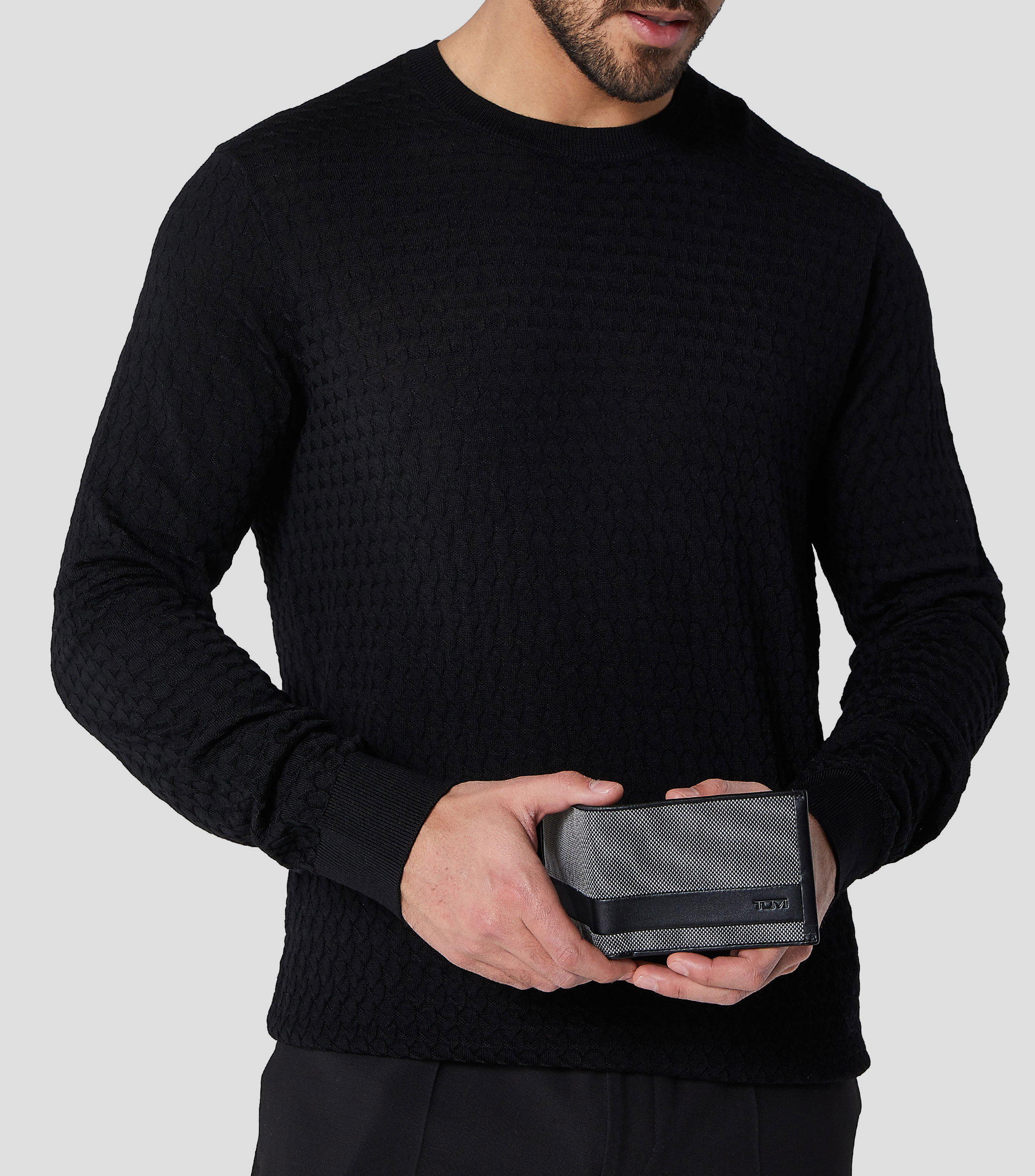 Cartera bifold gris con negro Hombre