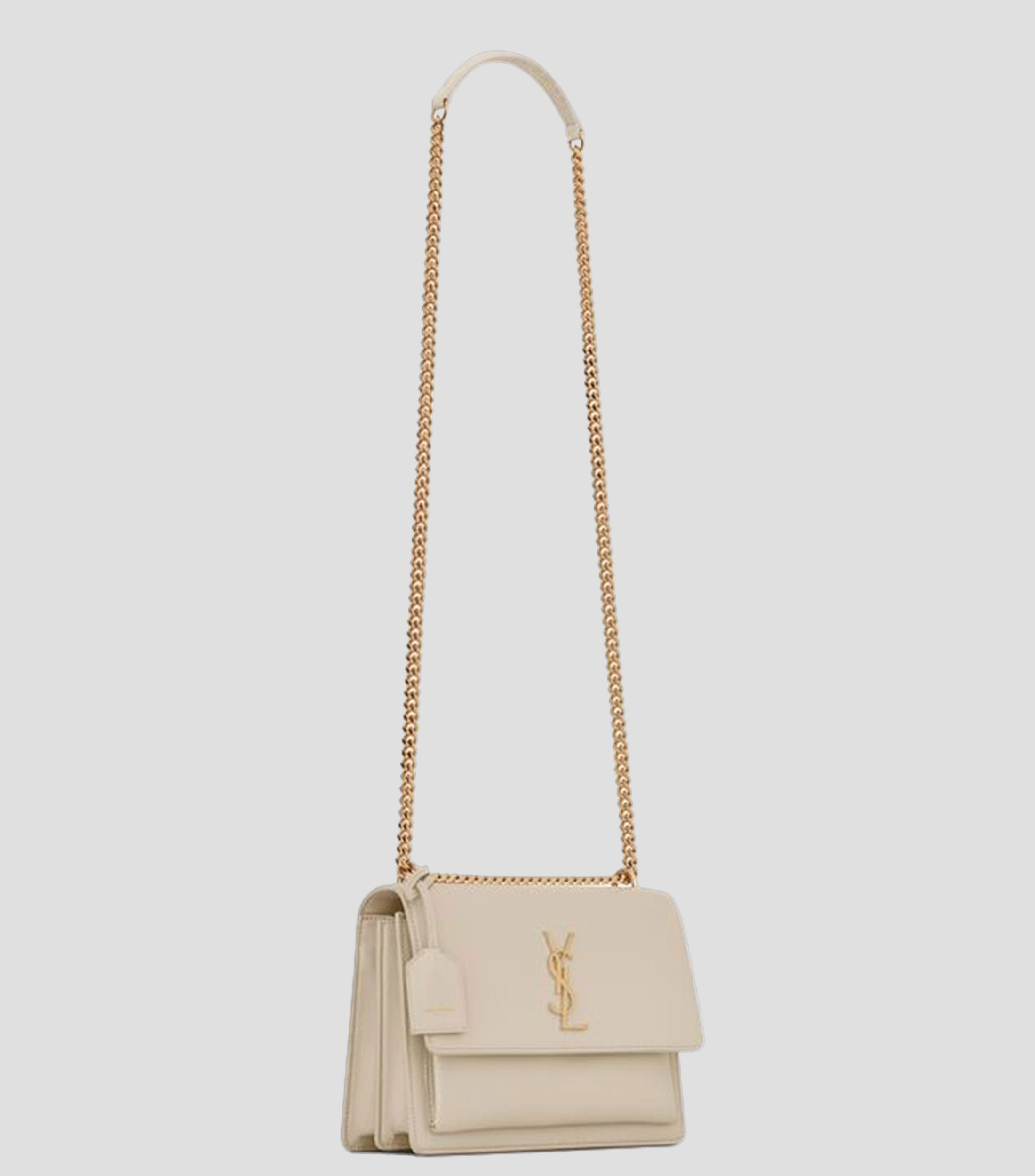 Bolsa crossbody beige en piel Sunset Mujer