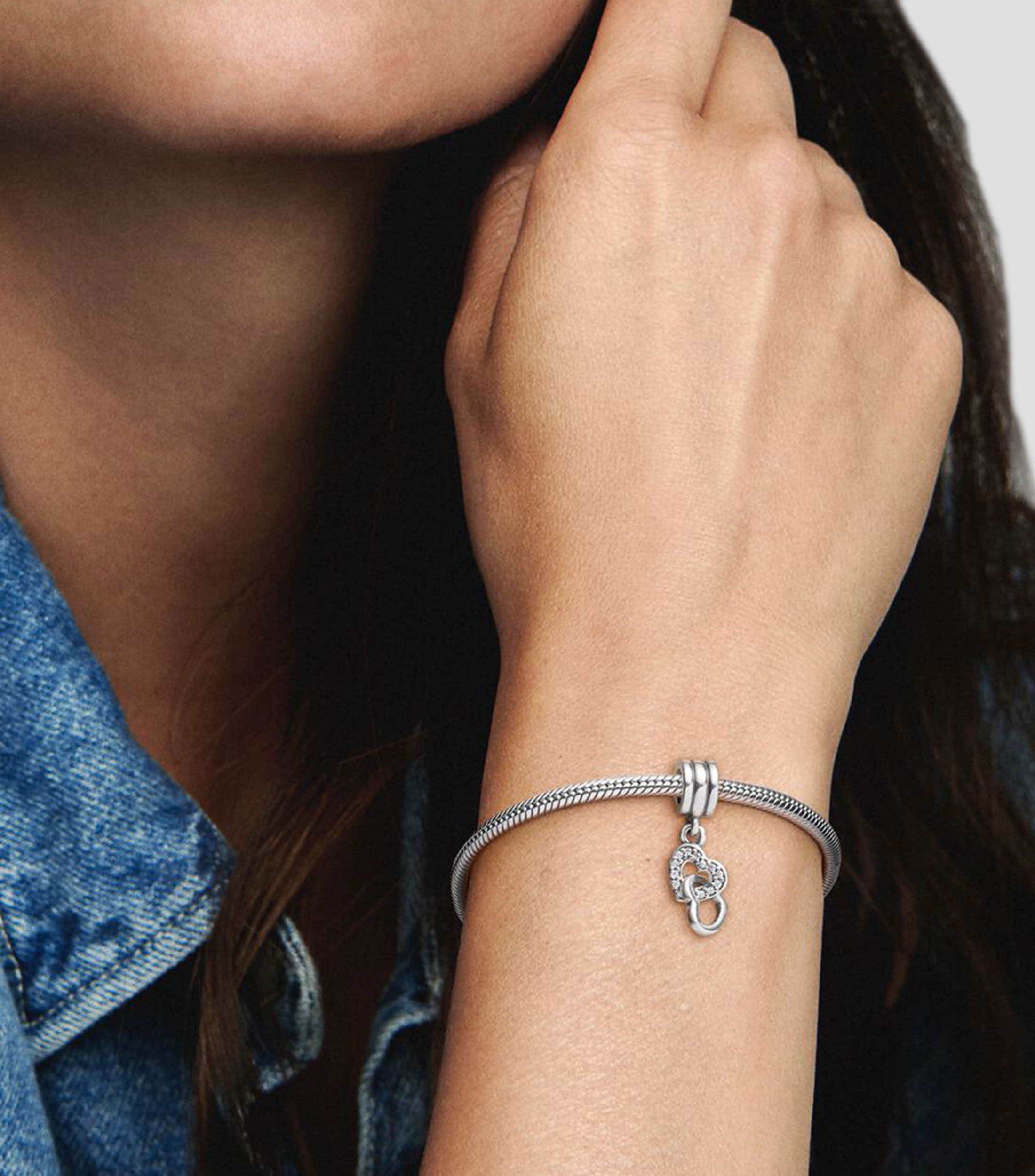 Charm corazones en plata Mujer