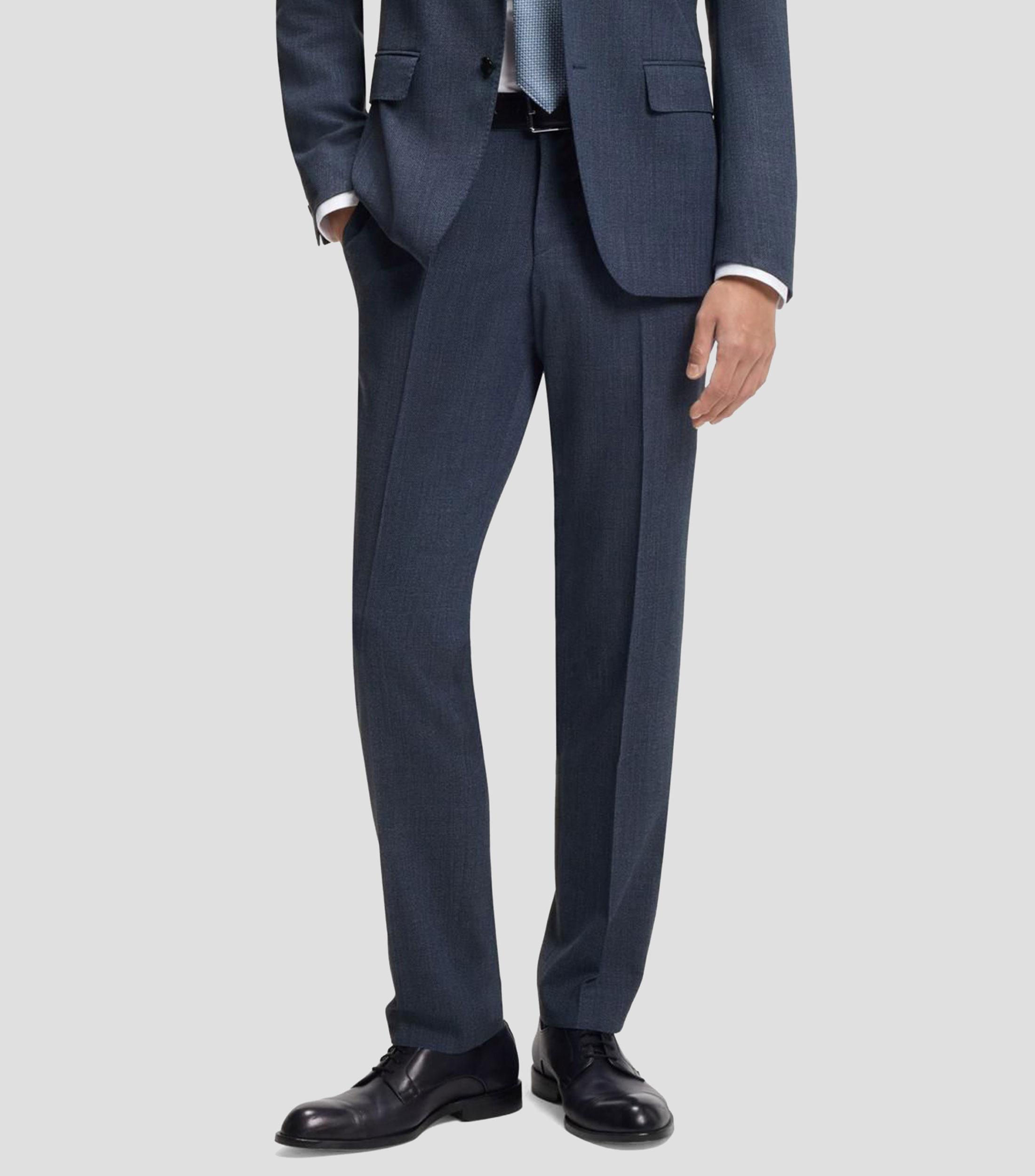 Pantalones Boss slim de lana elástica con microestampado Hombre